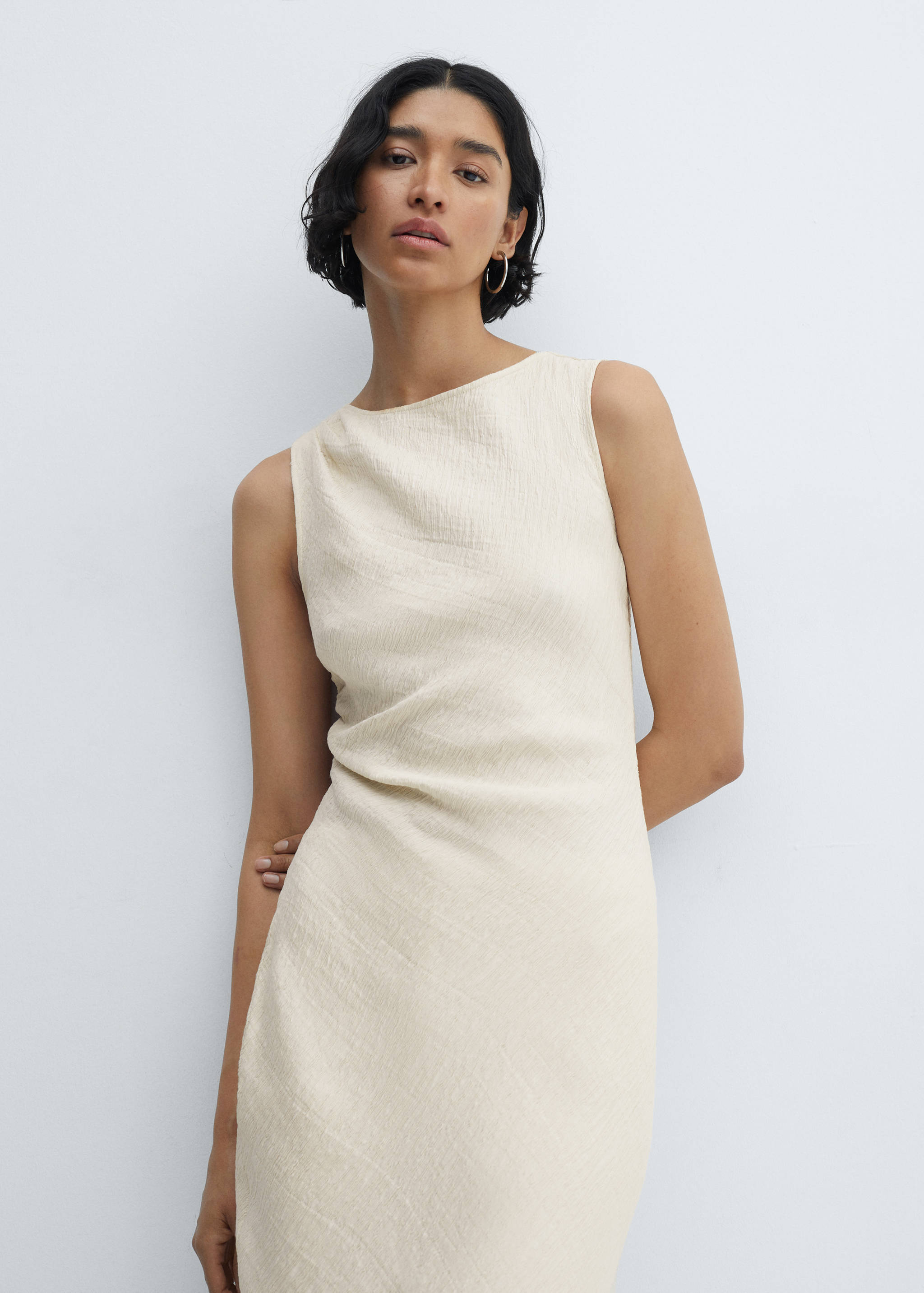 Draped dress with slit - Medium plane