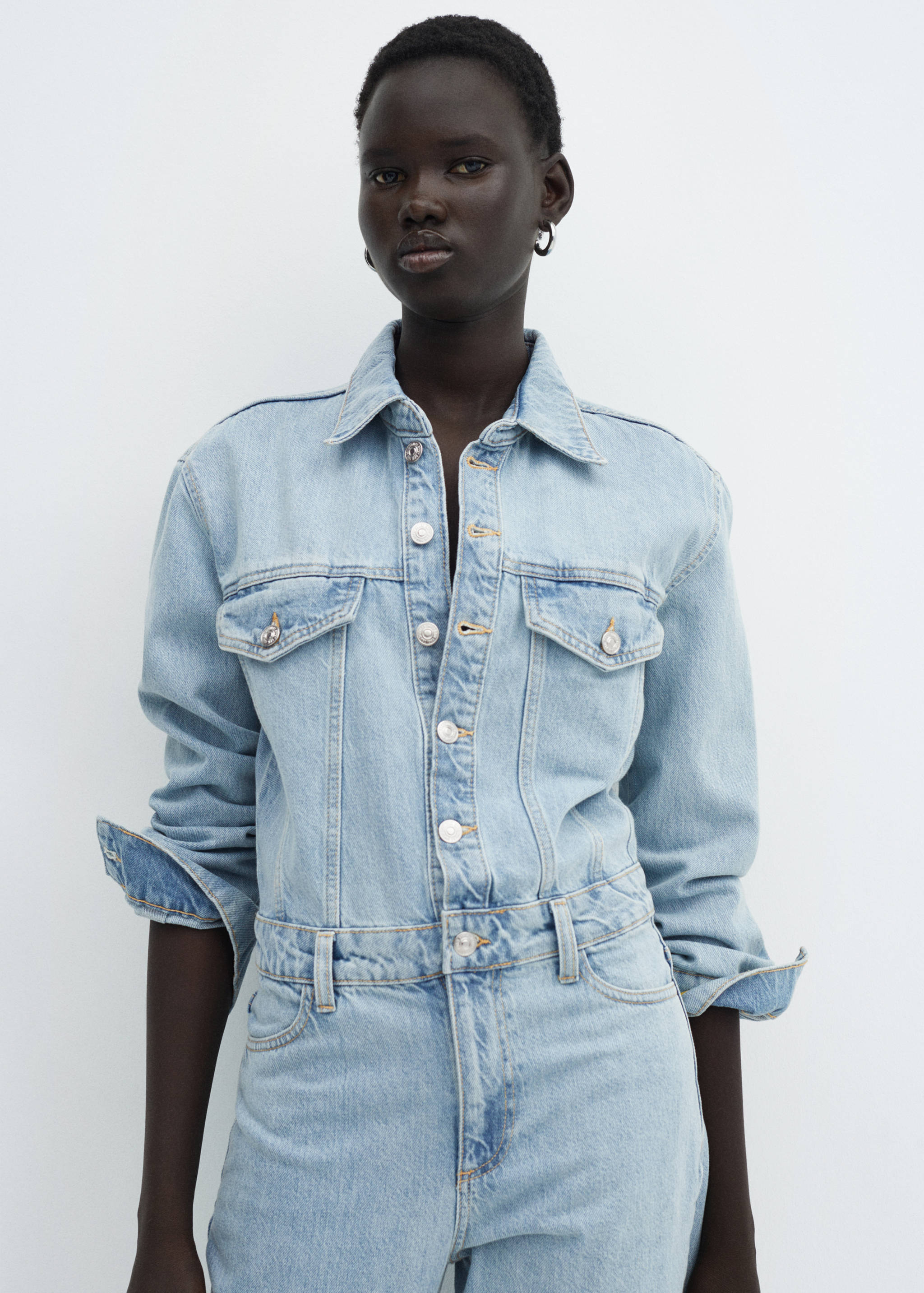 Denim jumpsuit buttons - Medium plane