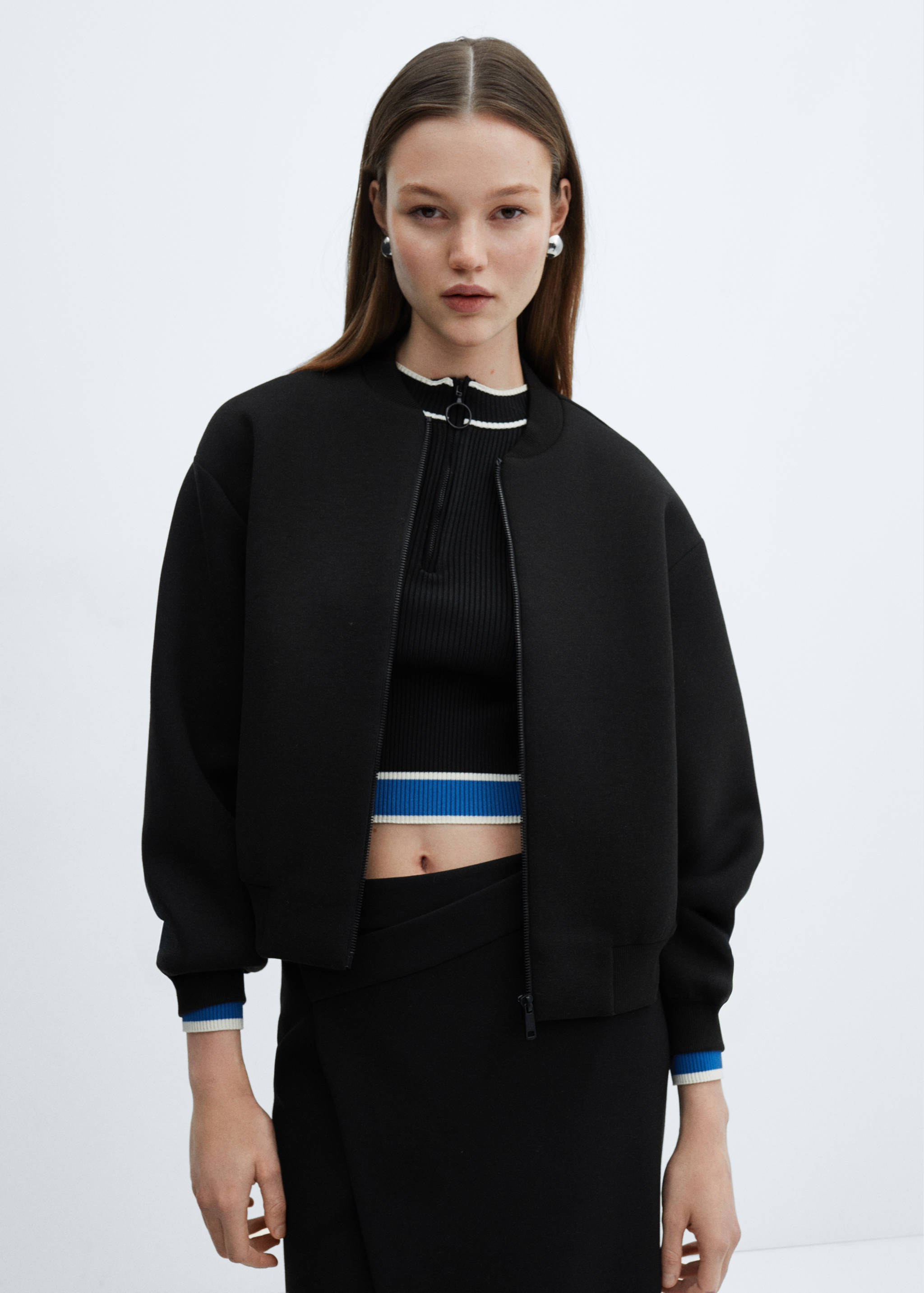 Veste bomber fermeture Éclair - Plan moyen