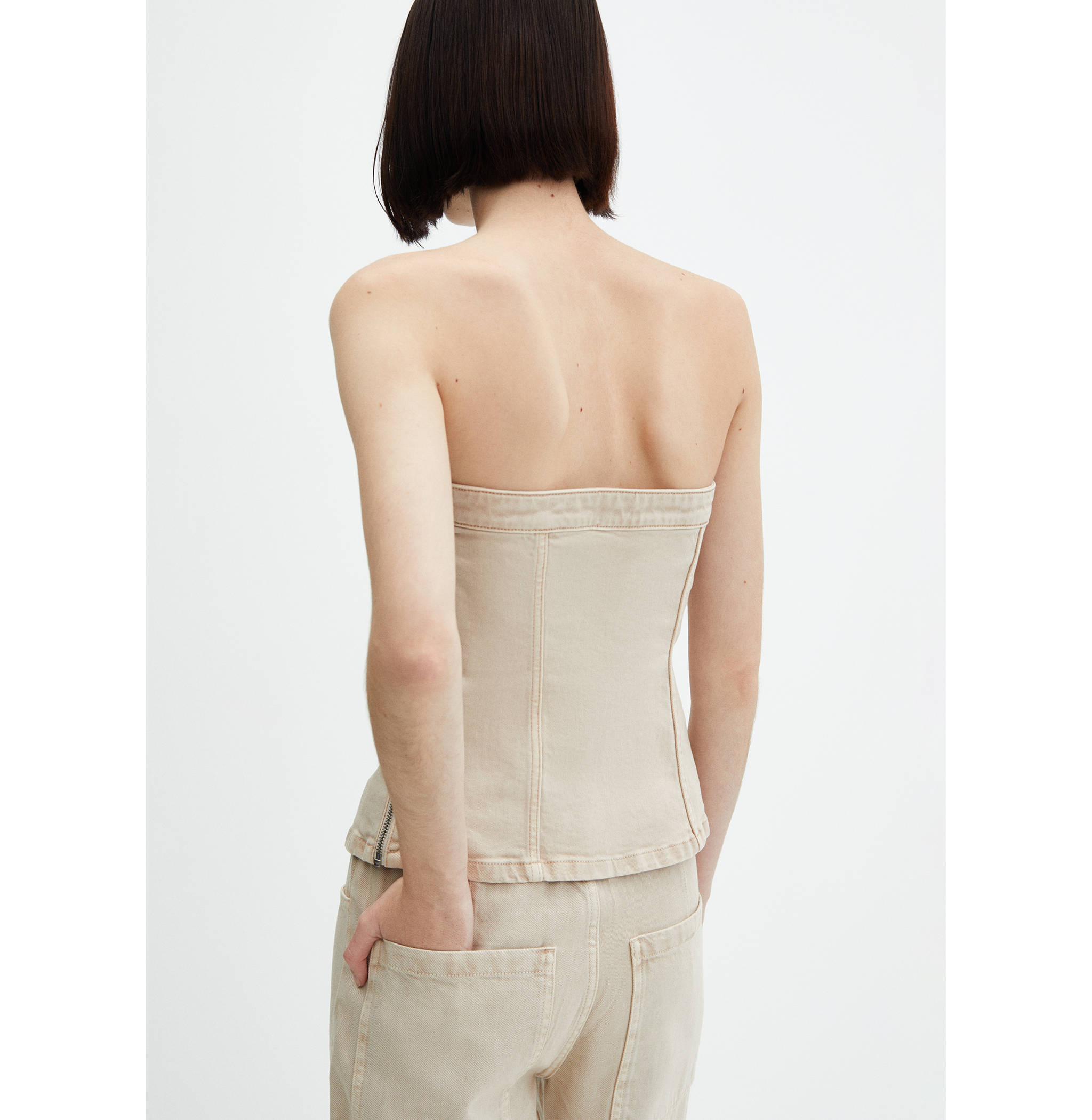 Denim strapless top - Reverse of the article