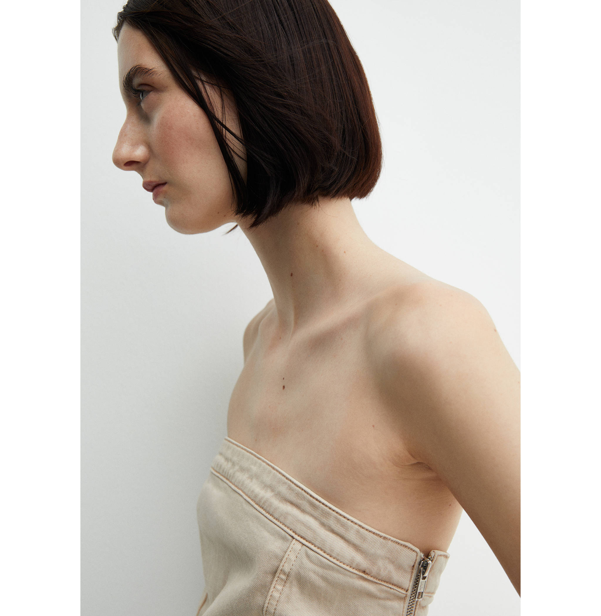 Denim strapless top - Details of the article 1