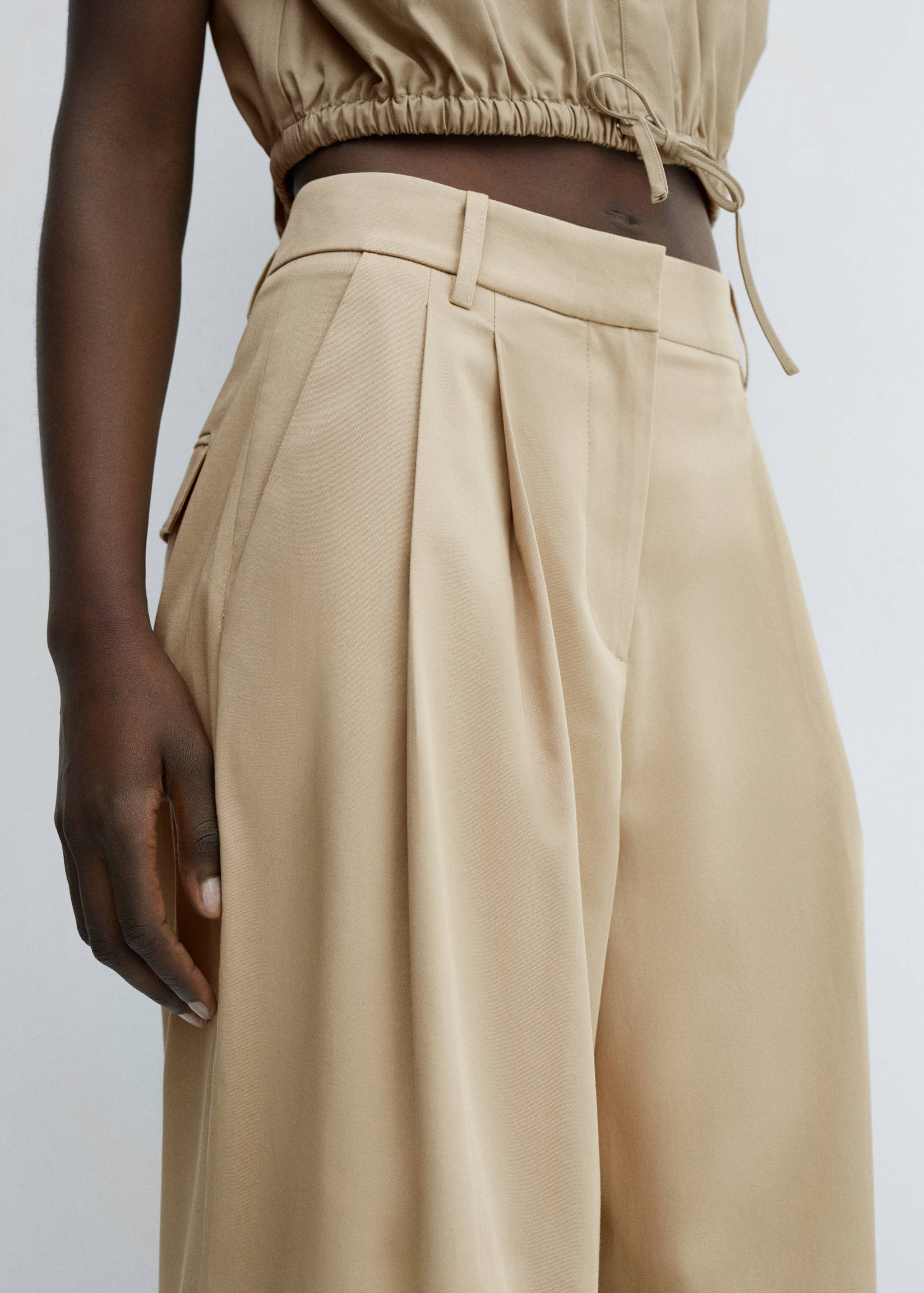 Cotton pleated pants - Details of the article 6