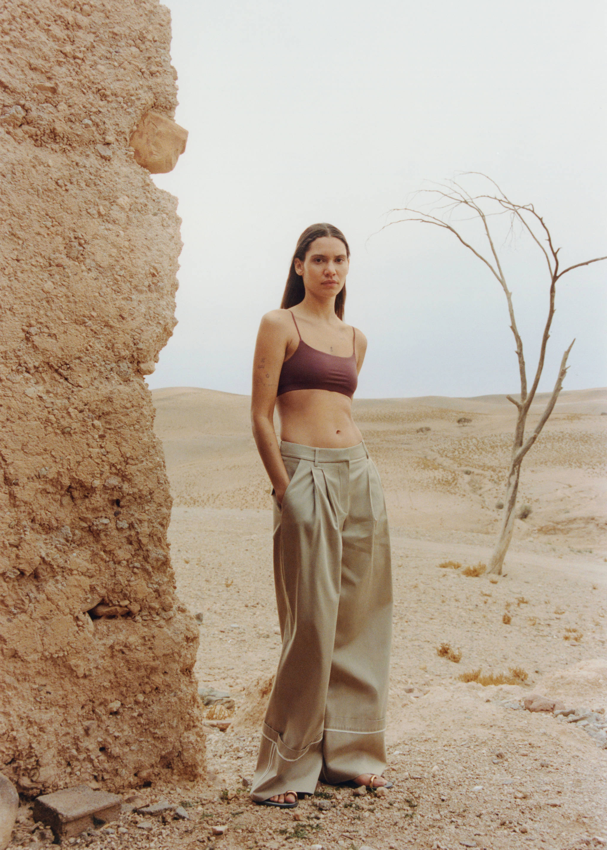 Cotton pleated pants - Details of the article 7