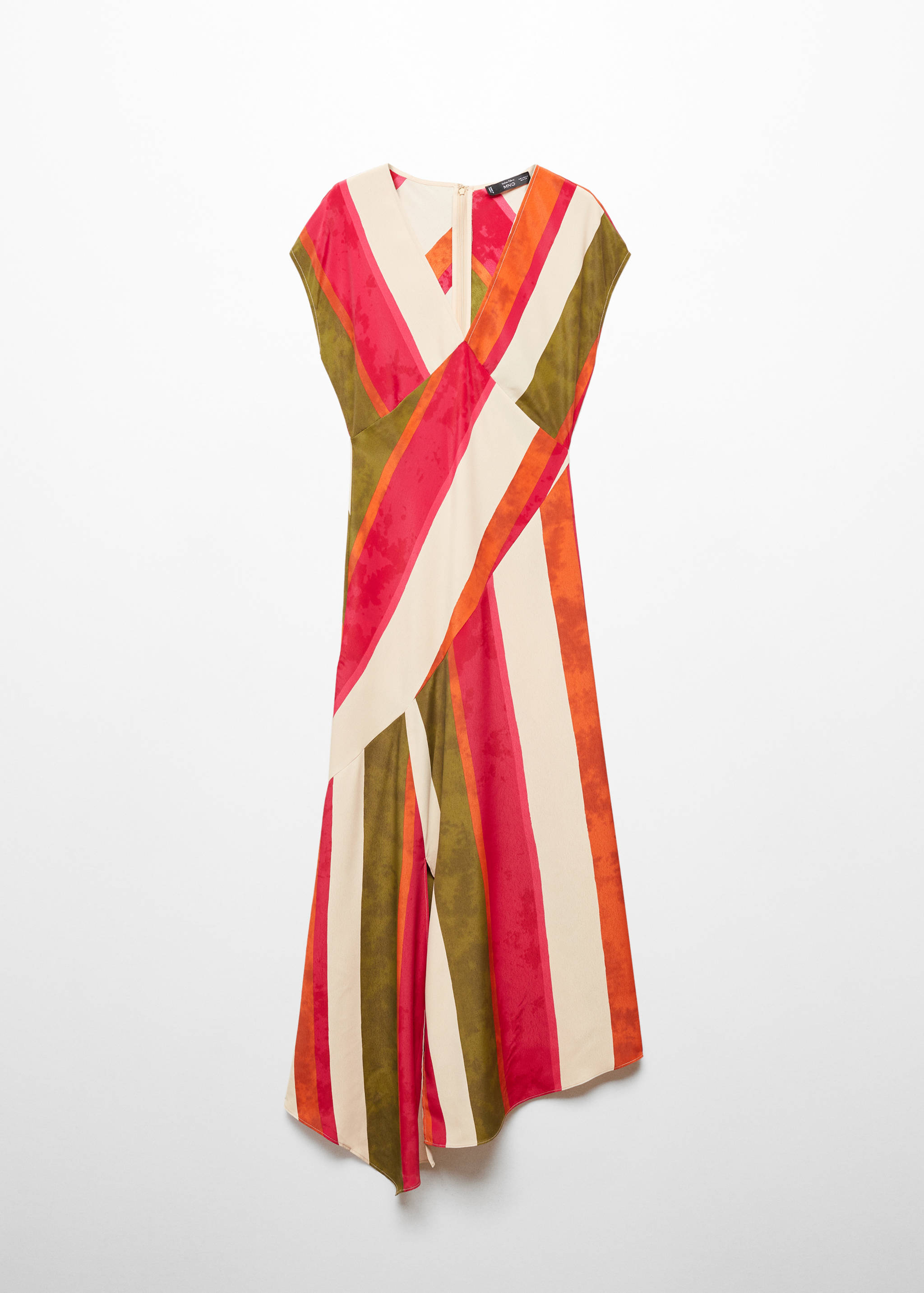 Полосатое платье с вырезом - Изделие без модели