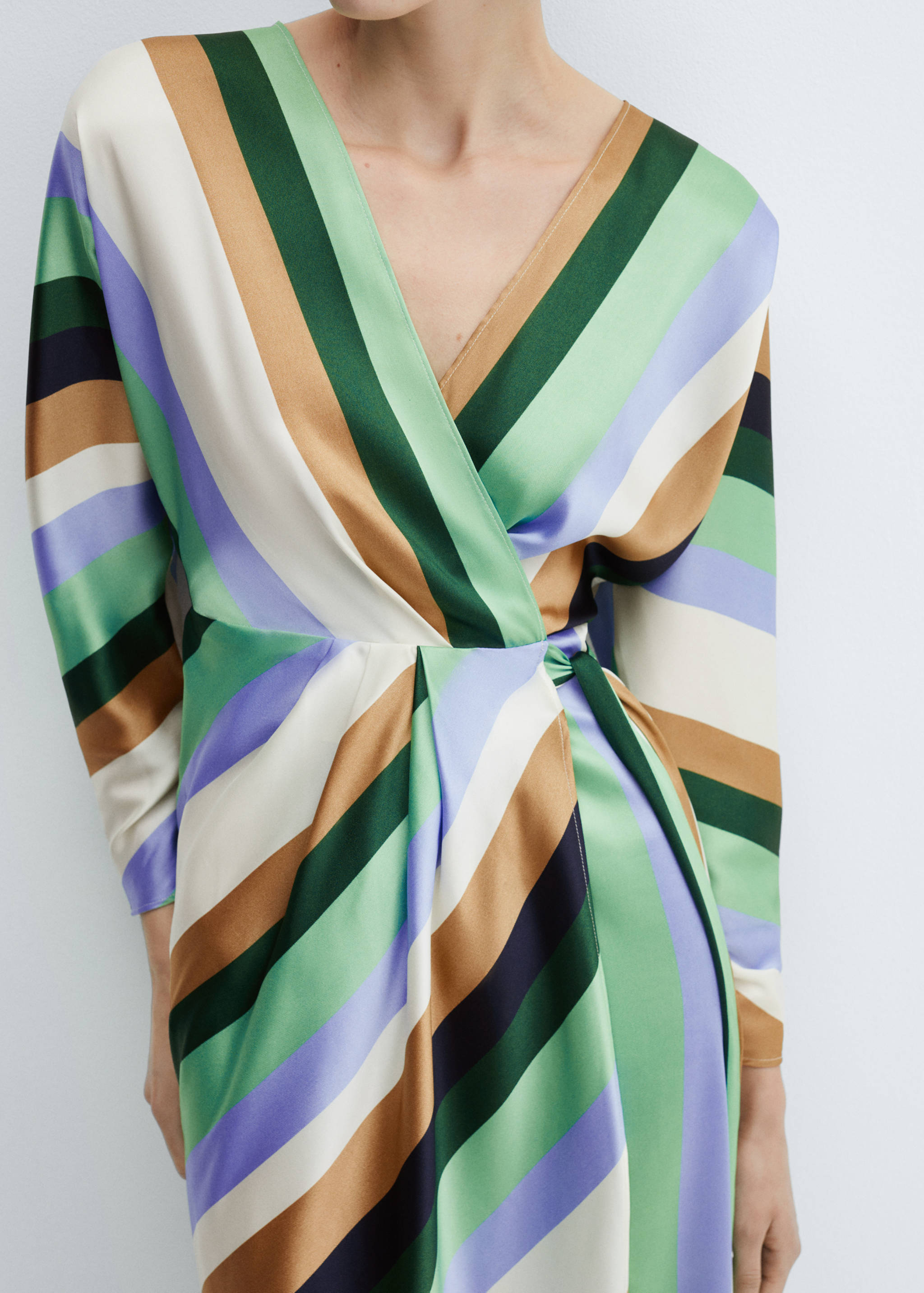 Striped satin dress - Details of the article 3
