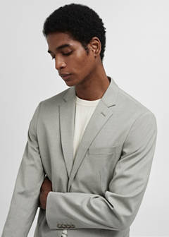 Super slim-fit suit jacket in stretch fabric — Green 4