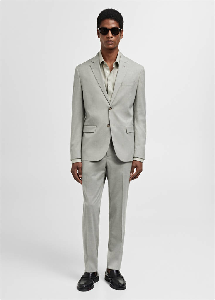Super slim-fit suit jacket in stretch fabric — Green