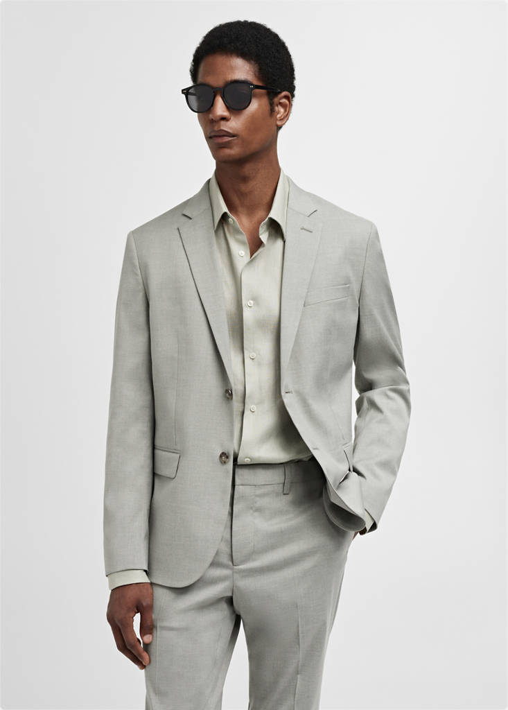 Super slim-fit suit jacket in stretch fabric — Green