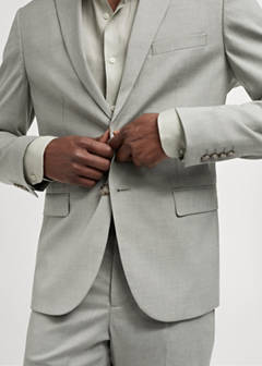Super slim-fit suit jacket in stretch fabric — Green 14