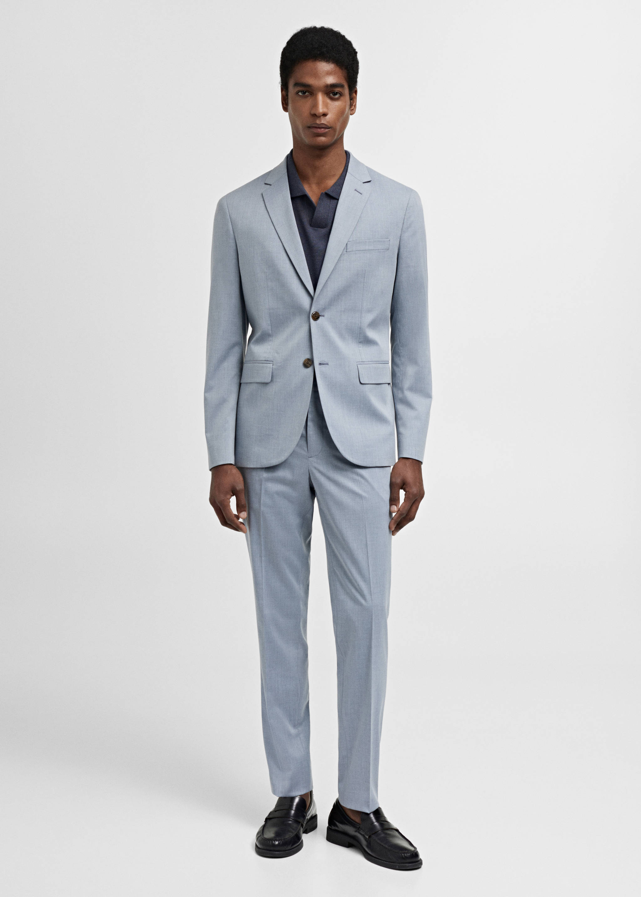 Stretch fabric super slim-fit suit trousers - General plane