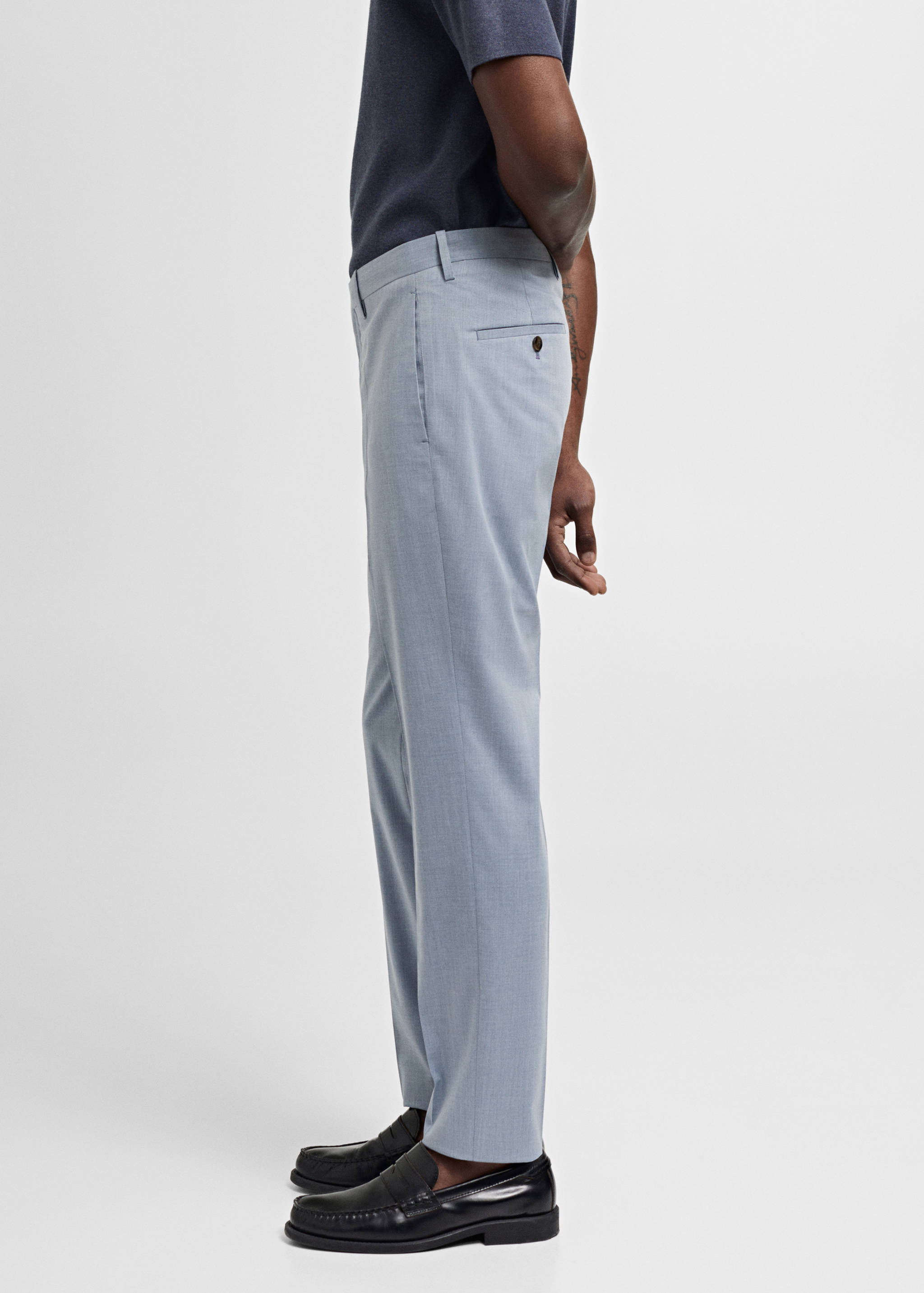 Stretch fabric super slim-fit suit trousers - Details of the article 2