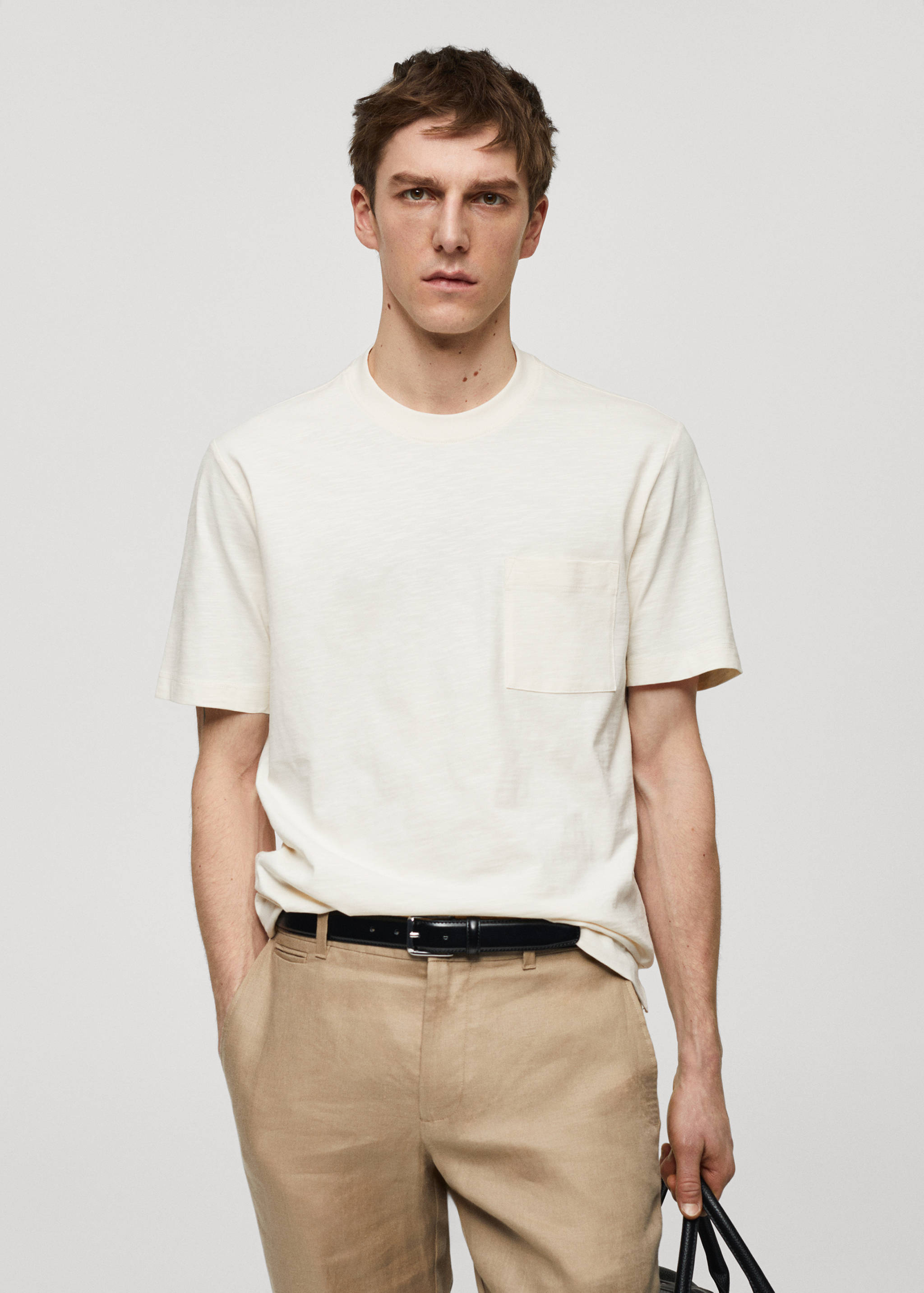 T-shirt poche 100 % coton - Plan moyen