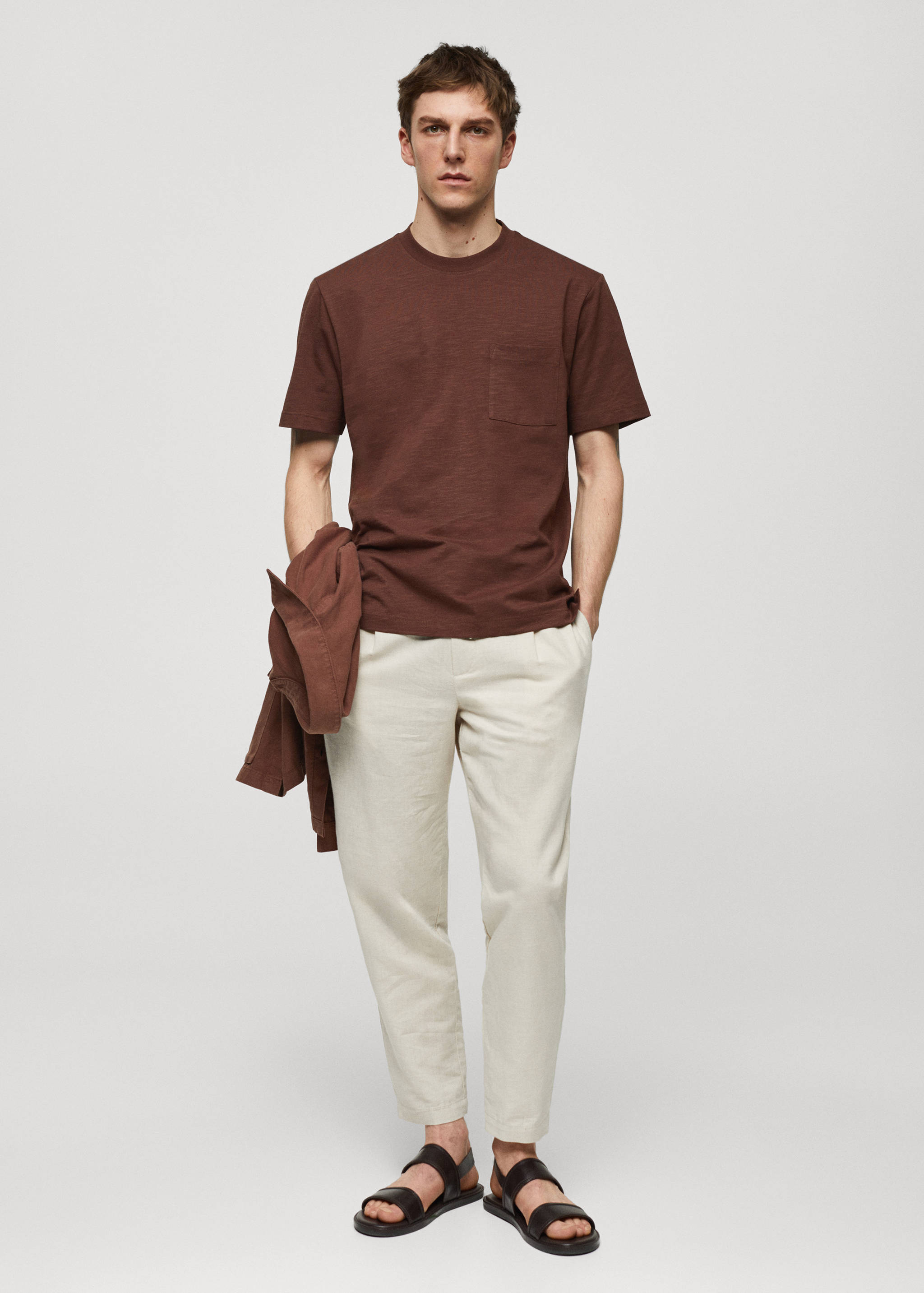 T-shirt poche 100 % coton - Plan général