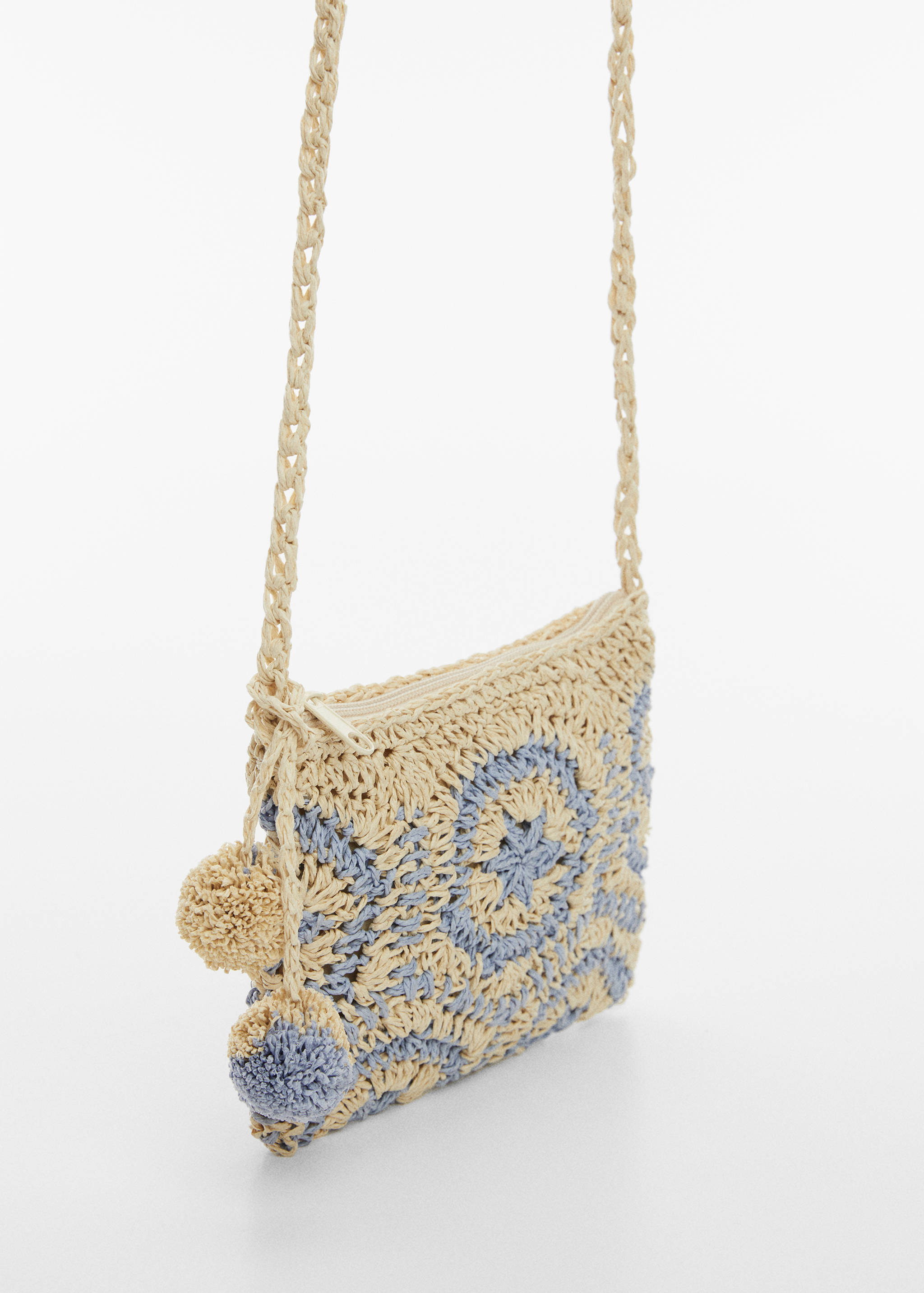 Sac raphia pompons - Plan moyen
