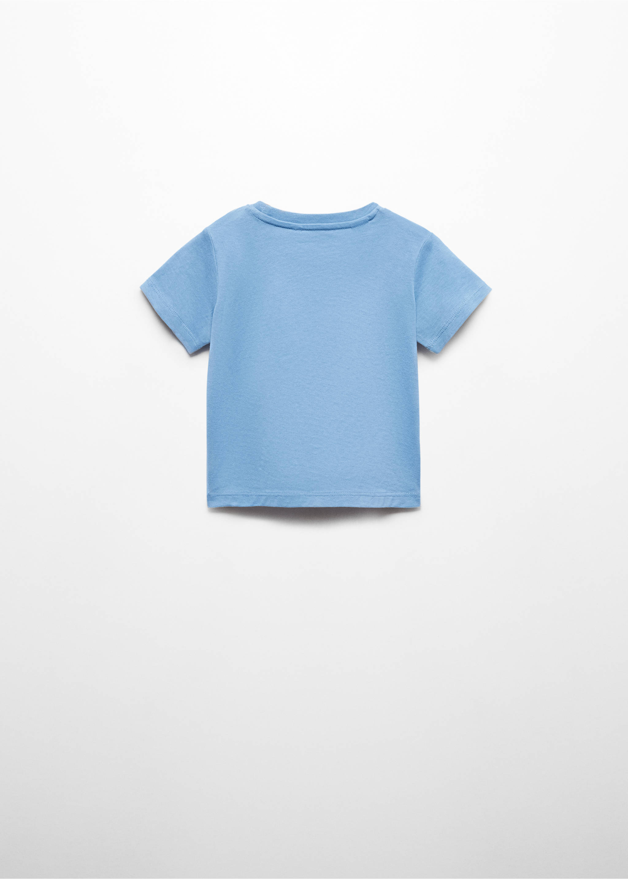 Camiseta básica algodón - Reverso del artículo, Azul. Ref: 67025998-00.
