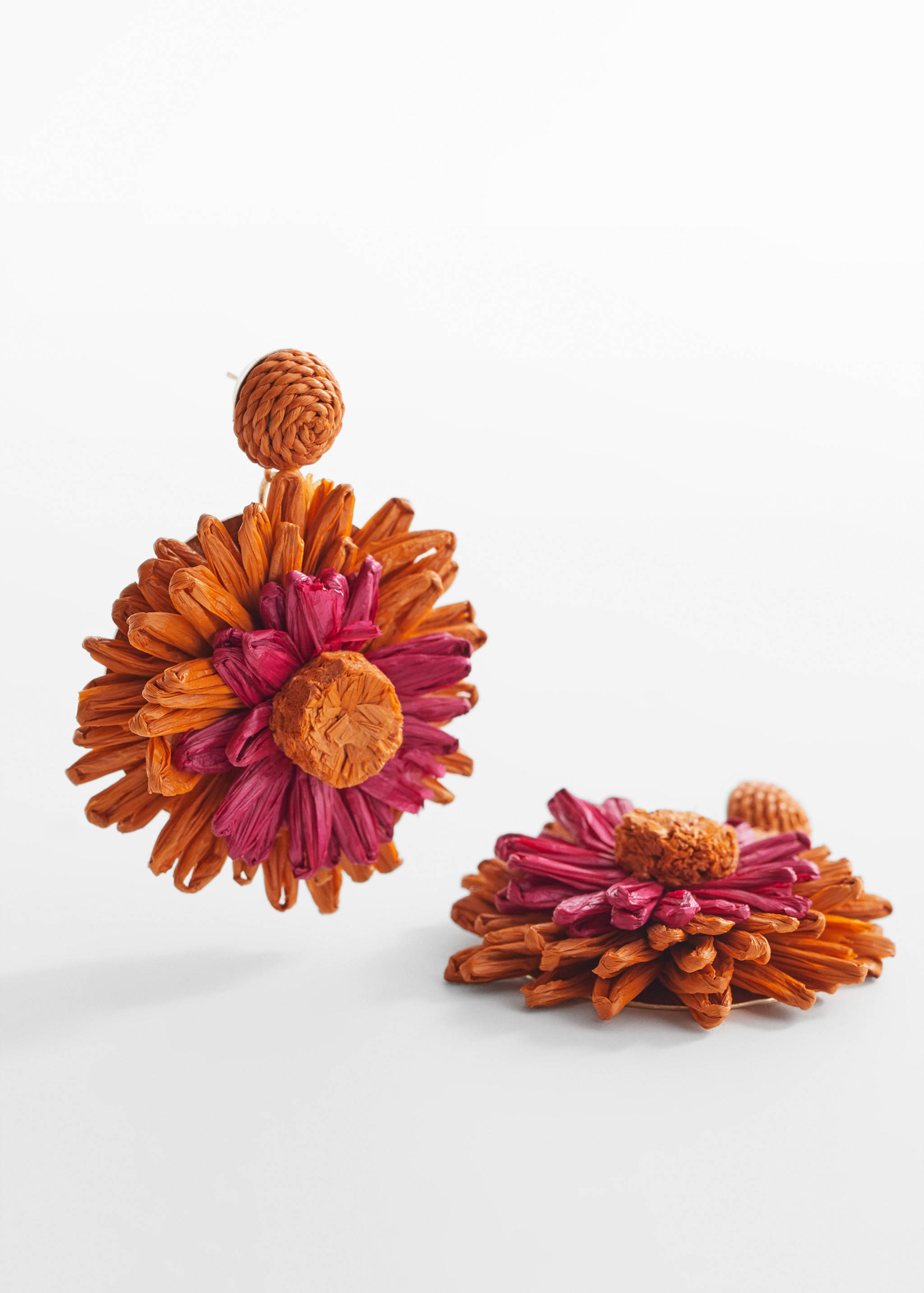Flowers raffia earrings - Details of the article 1