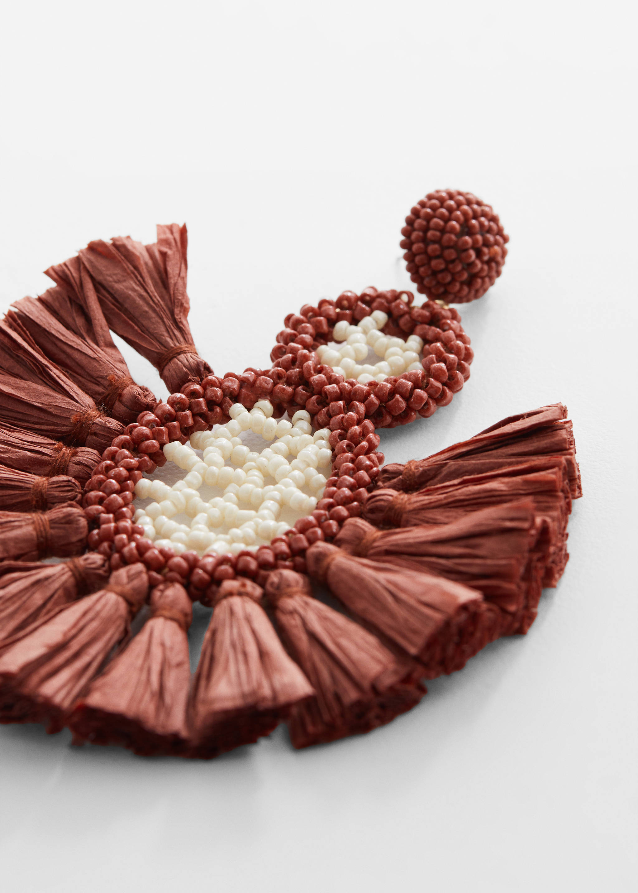 Long raffia earrings - Details of the article 1