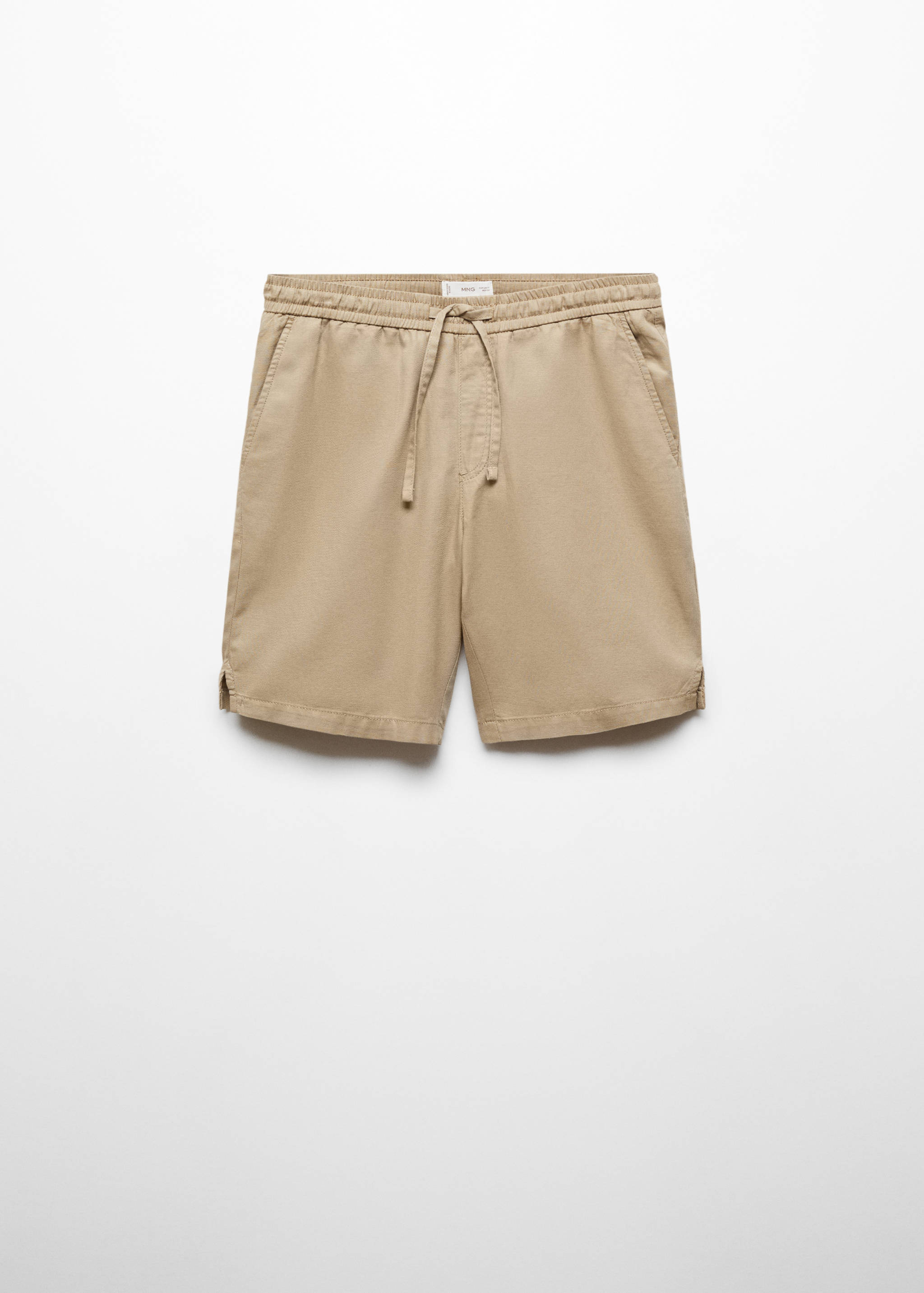 Drawstring linen Bermuda shorts - Article without model