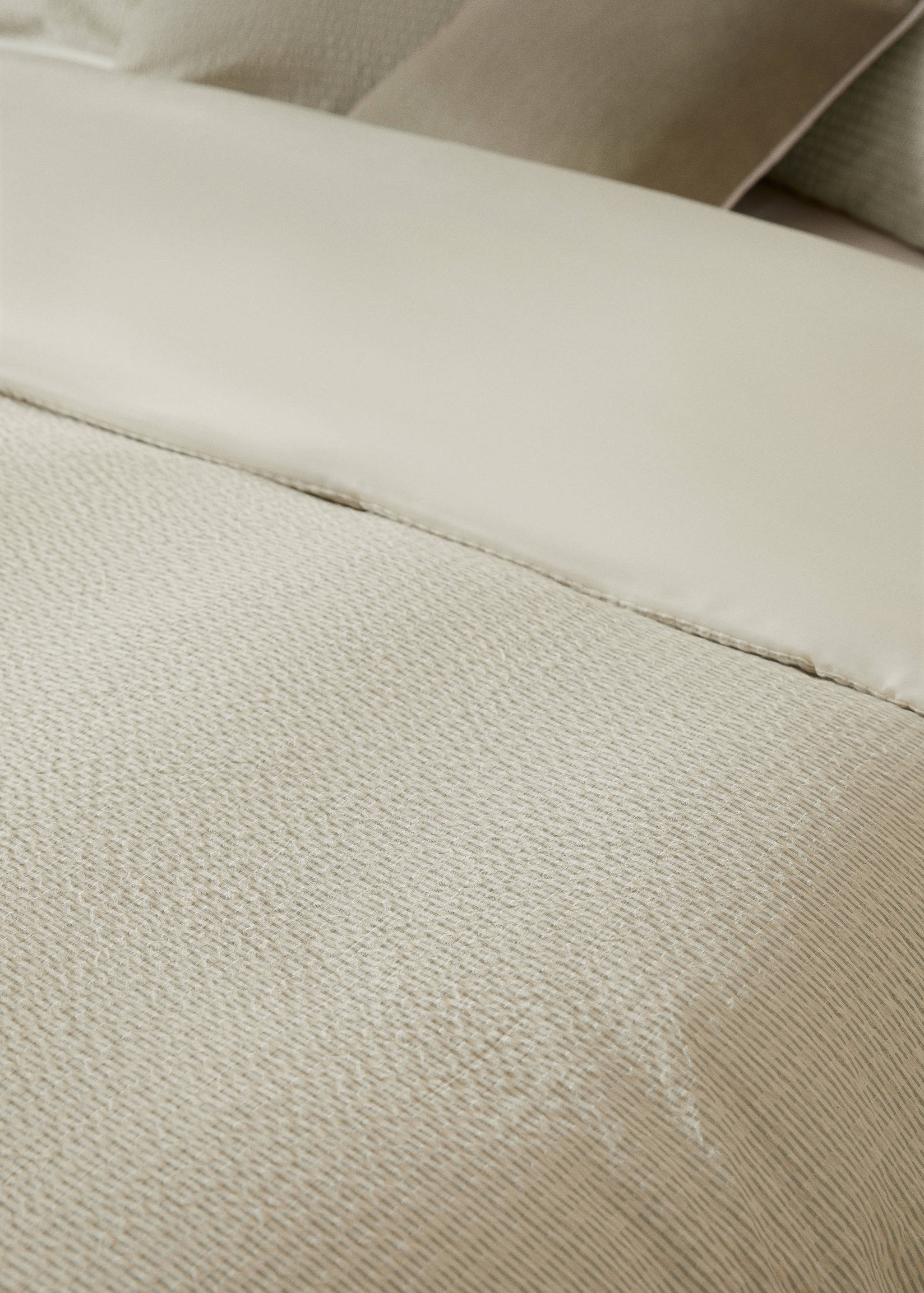 Seersucker duvet cover woven stripe for king bed - Details of the article 8