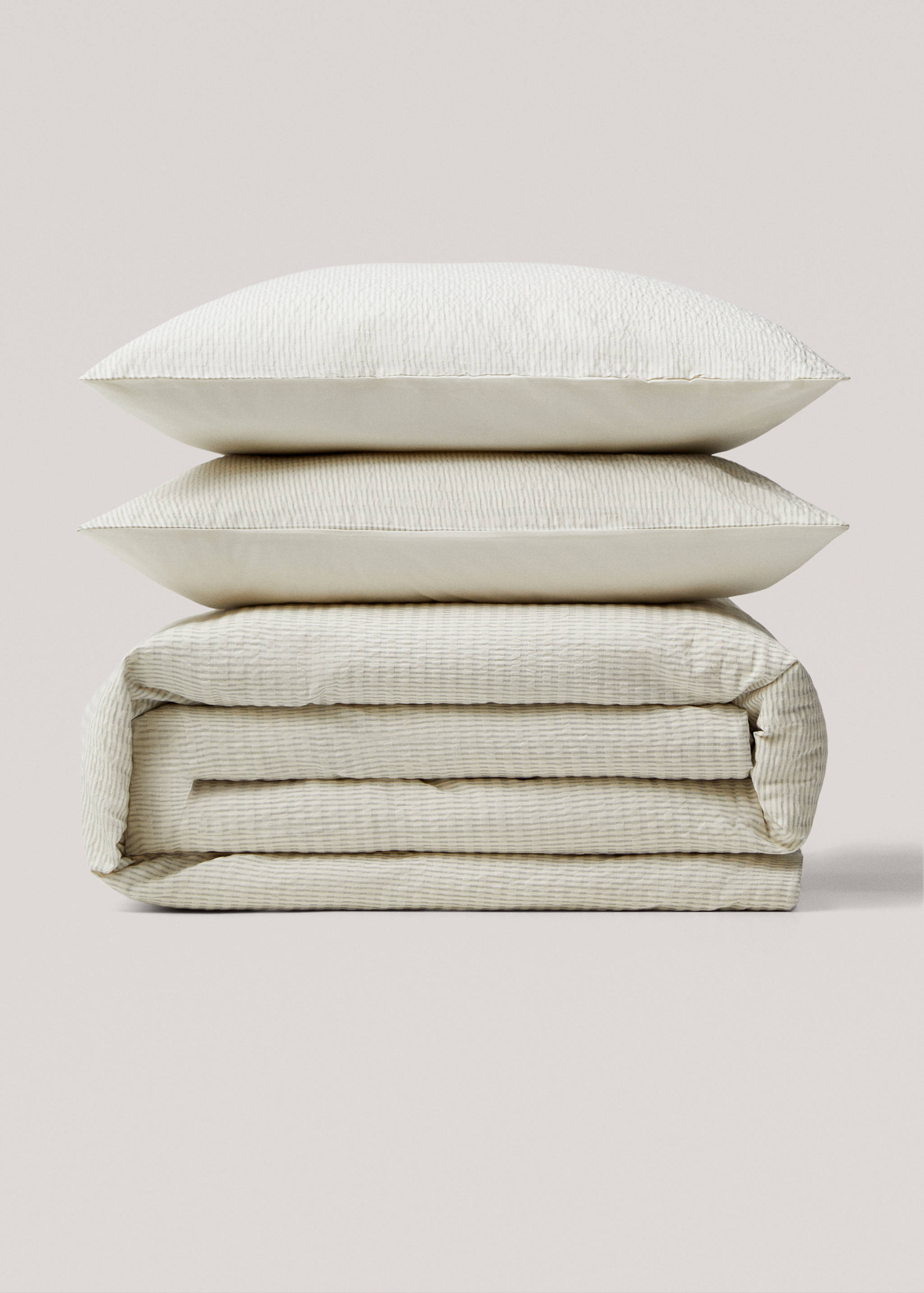 Seersucker duvet cover woven stripe for king bed - Article without model