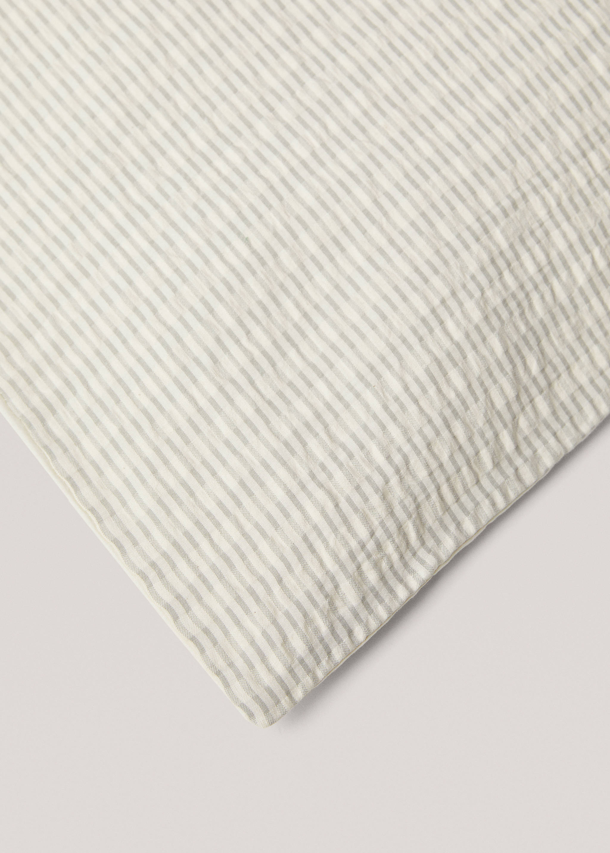 Seersucker duvet cover woven stripe for king bed - Details of the article 3