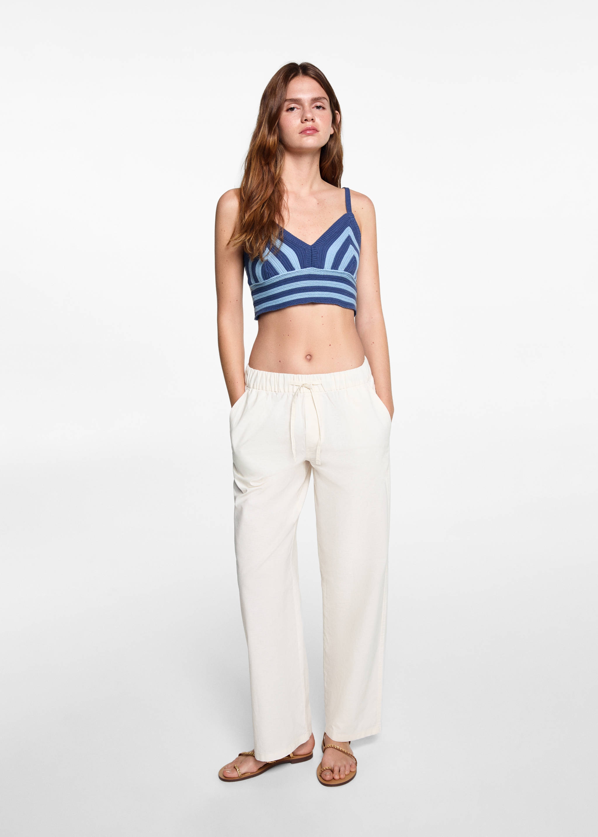 Pantalons rectes lli - Pla general