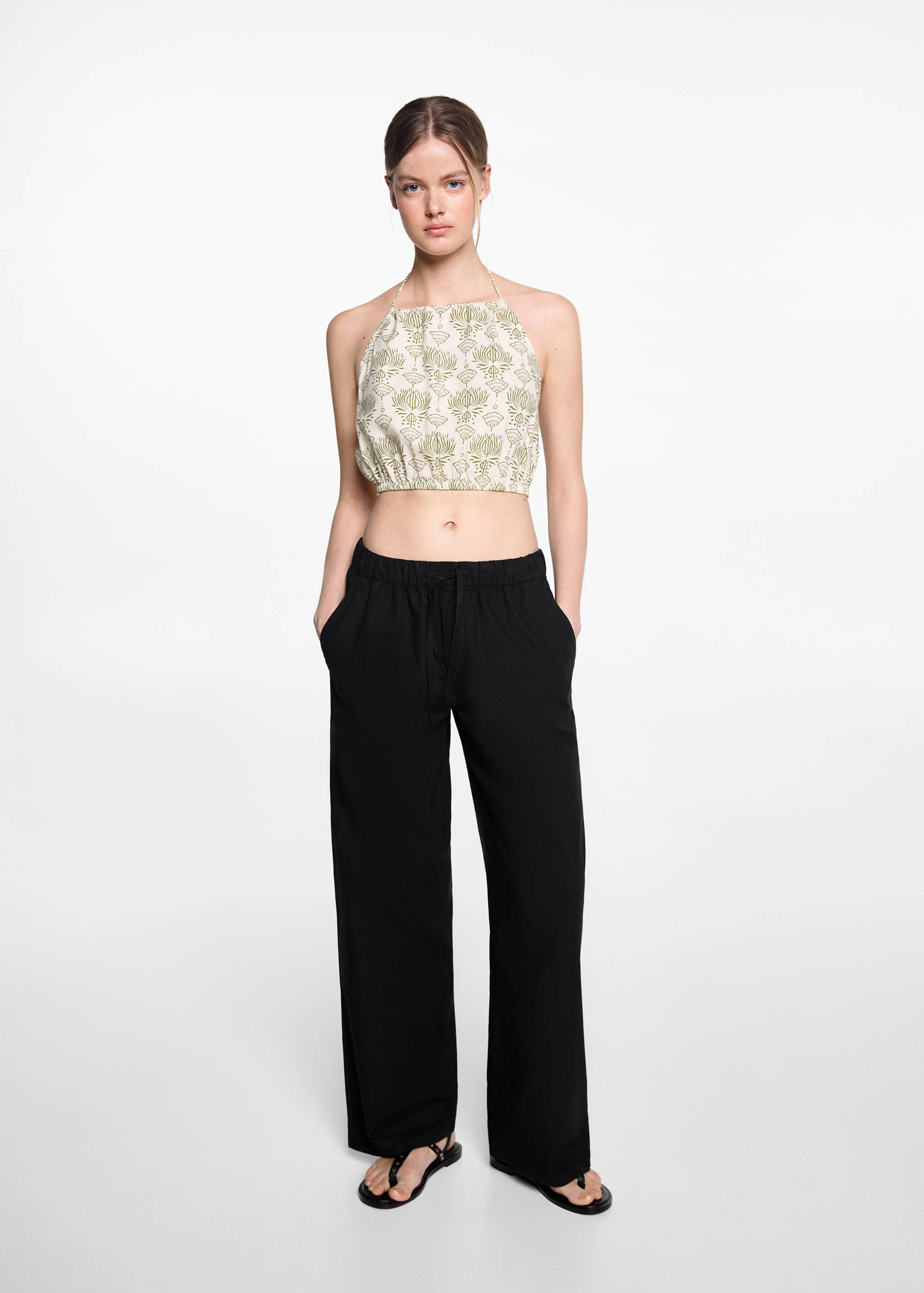 Pantalons rectes lli - Pla general