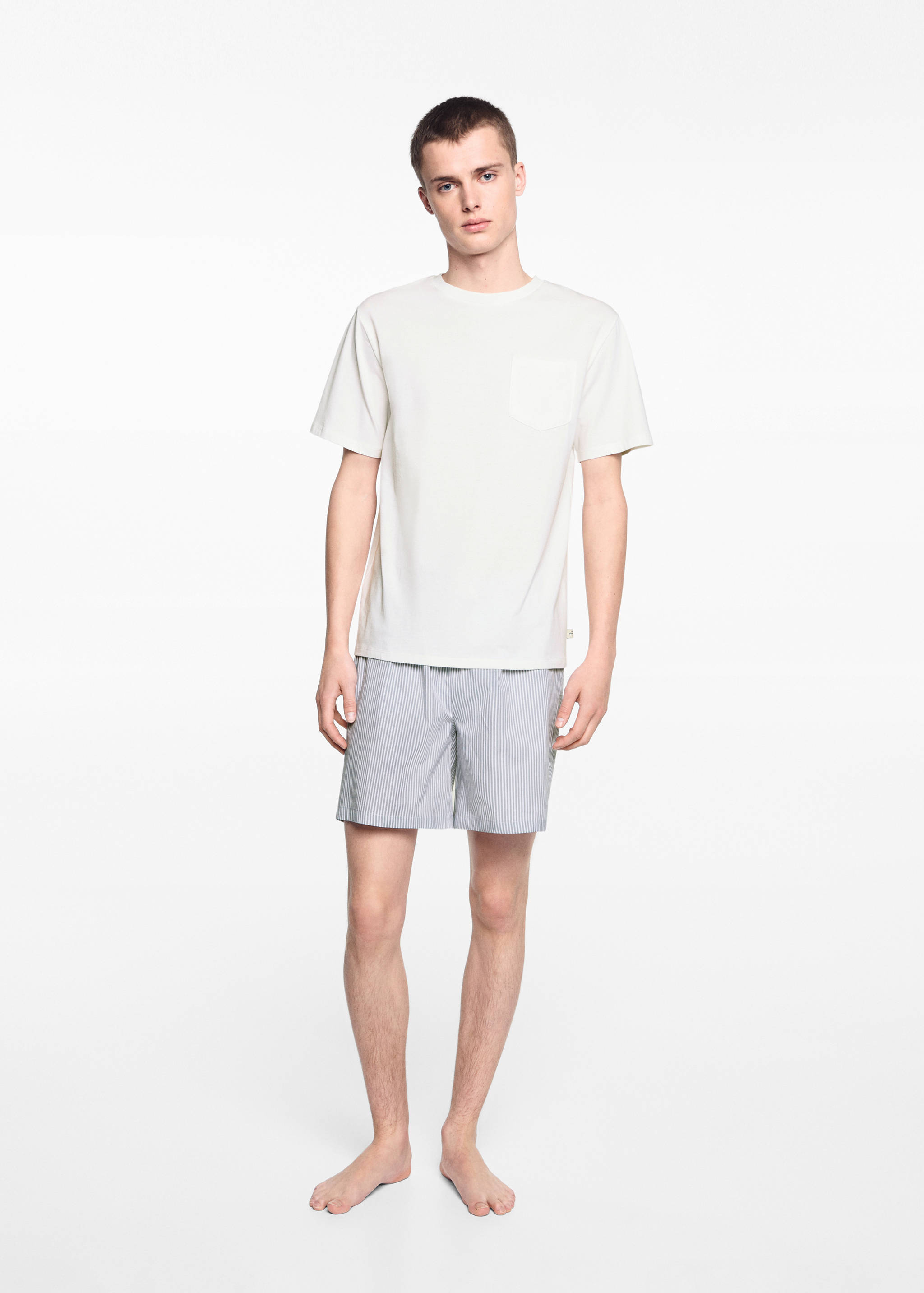 Pyjama court coton rayures - Plan général