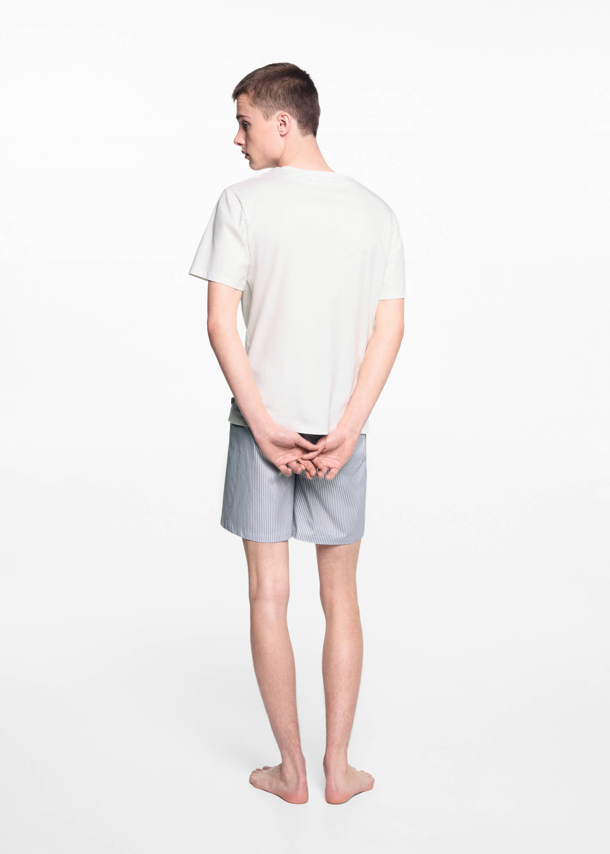 Pyjama court coton rayures - Verso de l’article