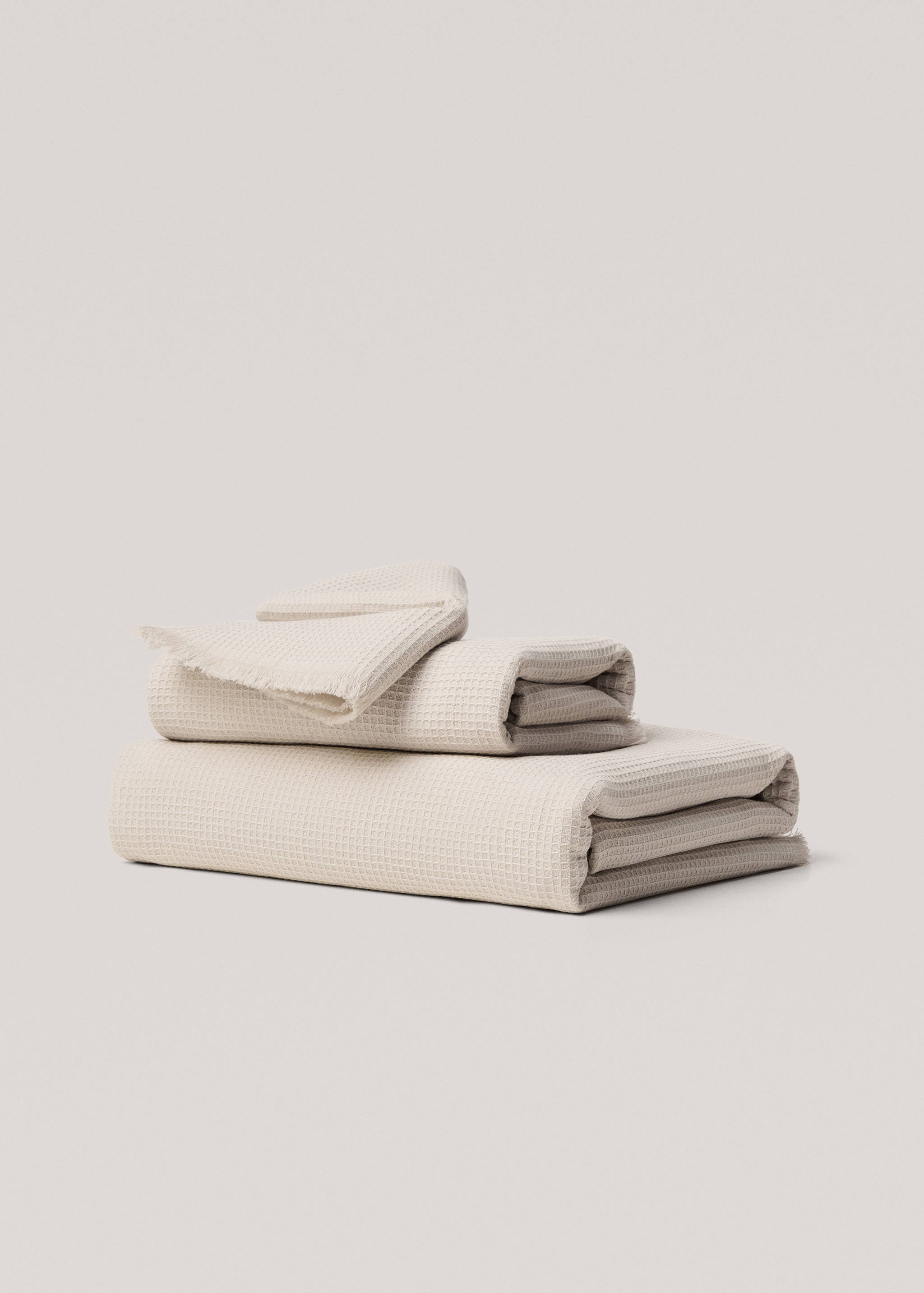 Fringe waffle cotton face towel 30x50cm - Details of the article 3