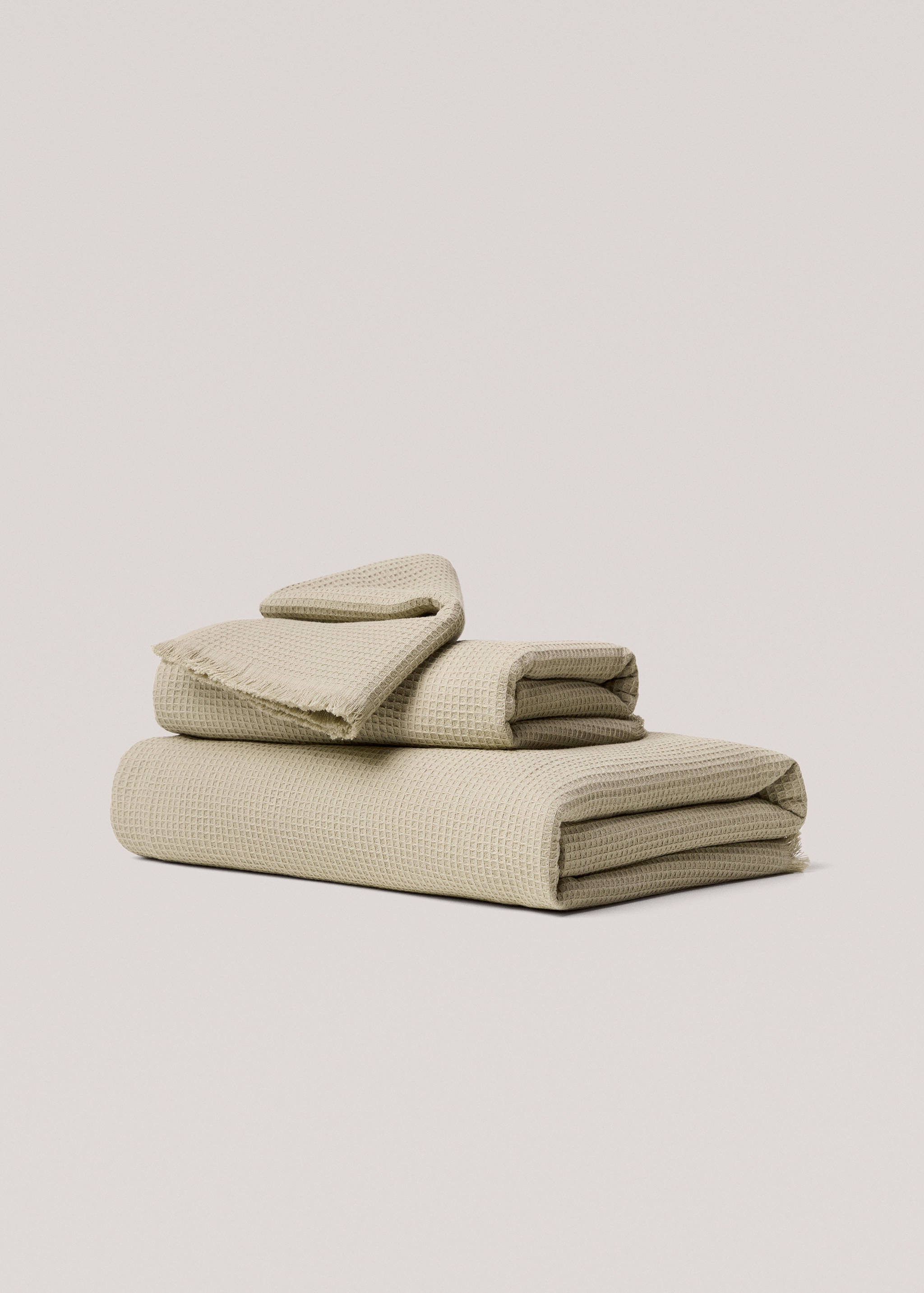 Fringe waffle cotton face towel 30x50cm - Details of the article 3