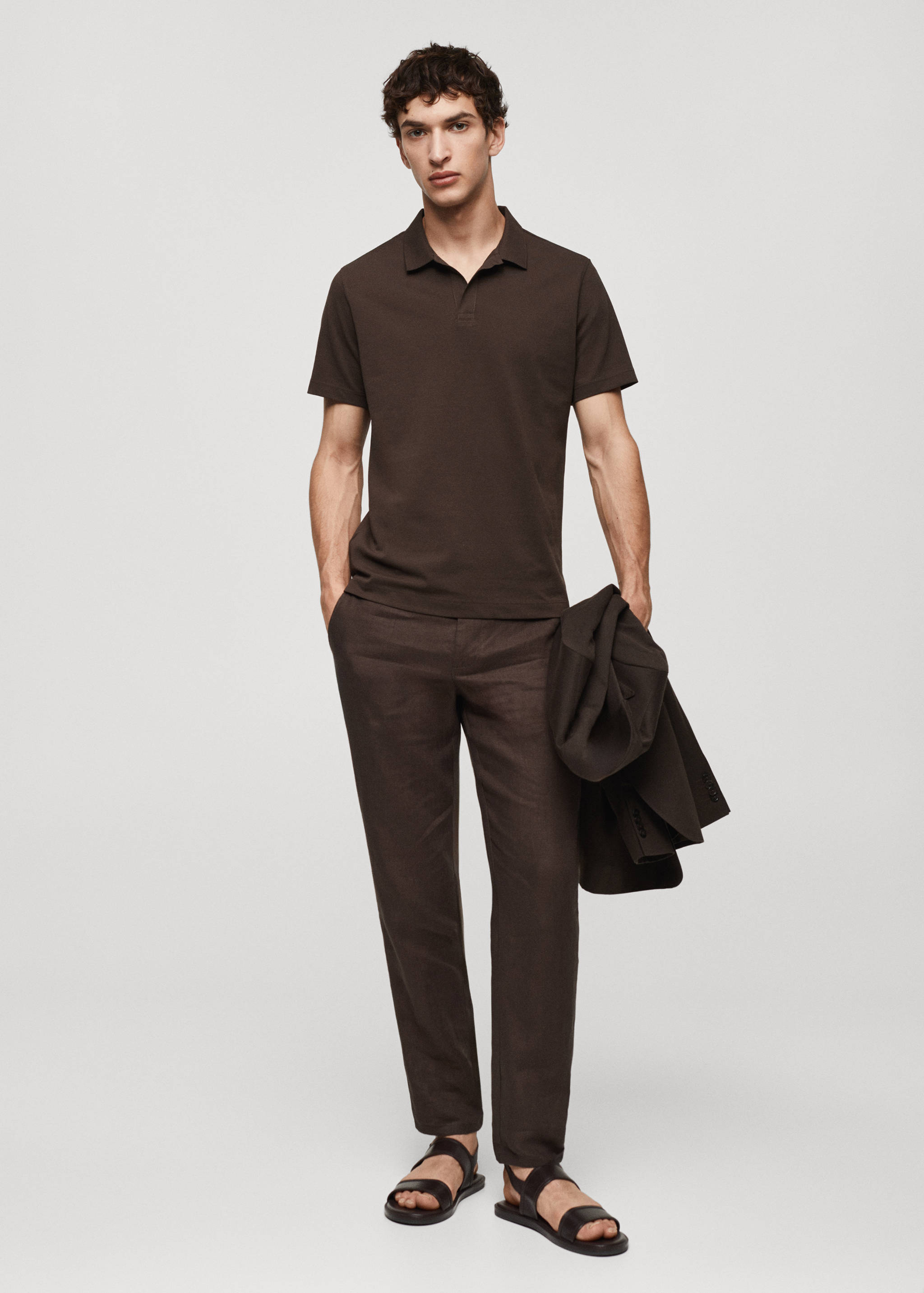 Cotton piqué polo shirt - General plane