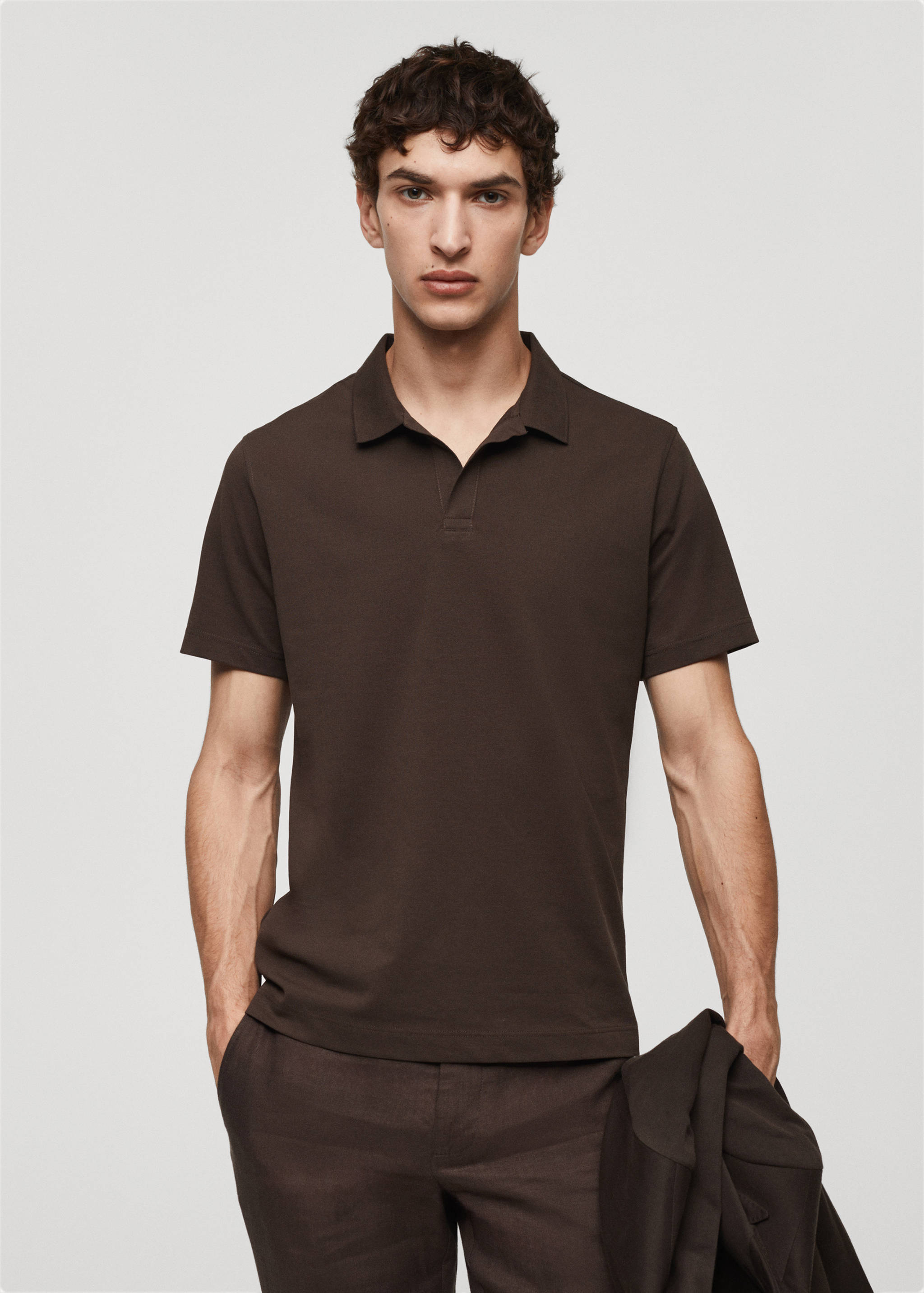 Cotton piqué polo shirt - Medium plane