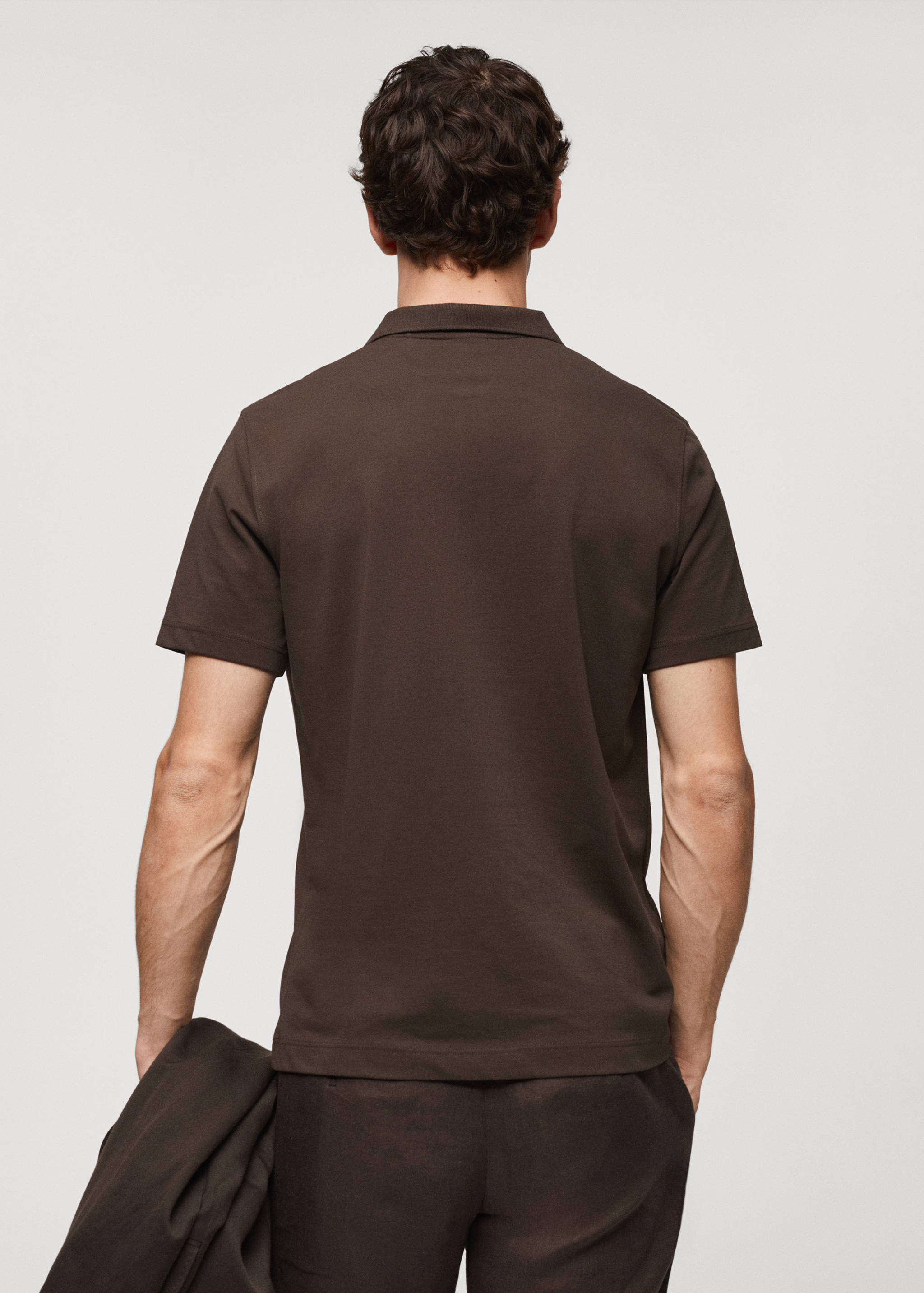 Cotton piqué polo shirt - Reverse of the article