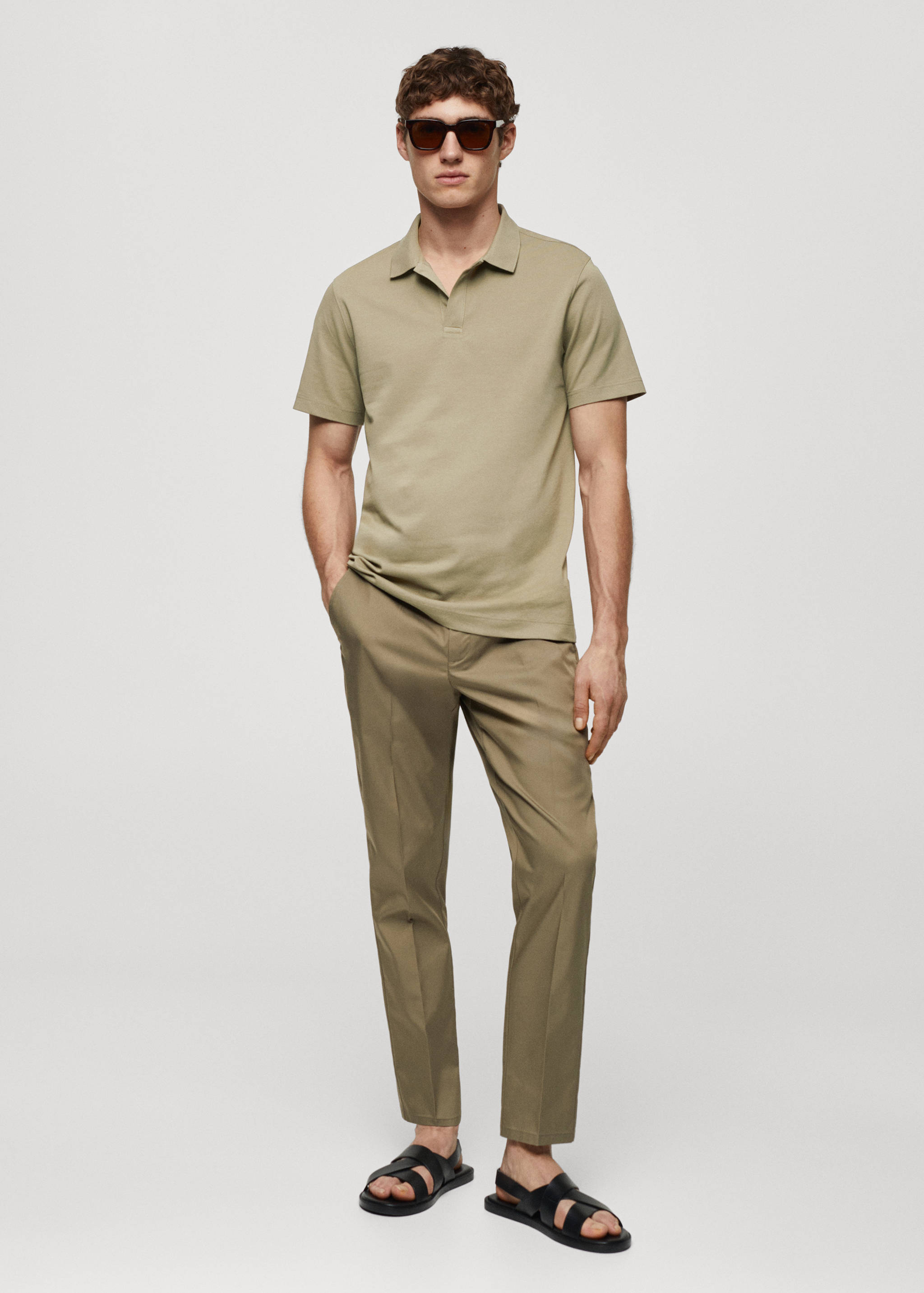 Cotton piqué polo shirt - General plane