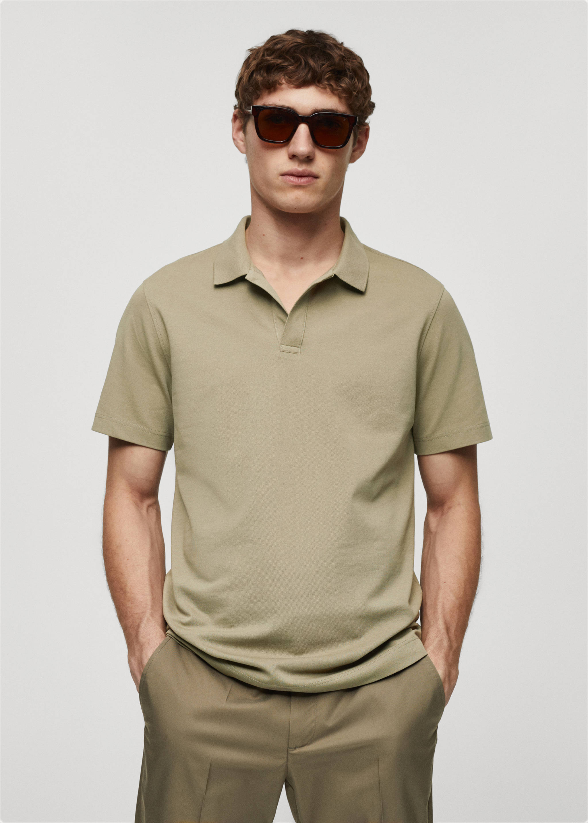 Cotton piqué polo shirt - Medium plane