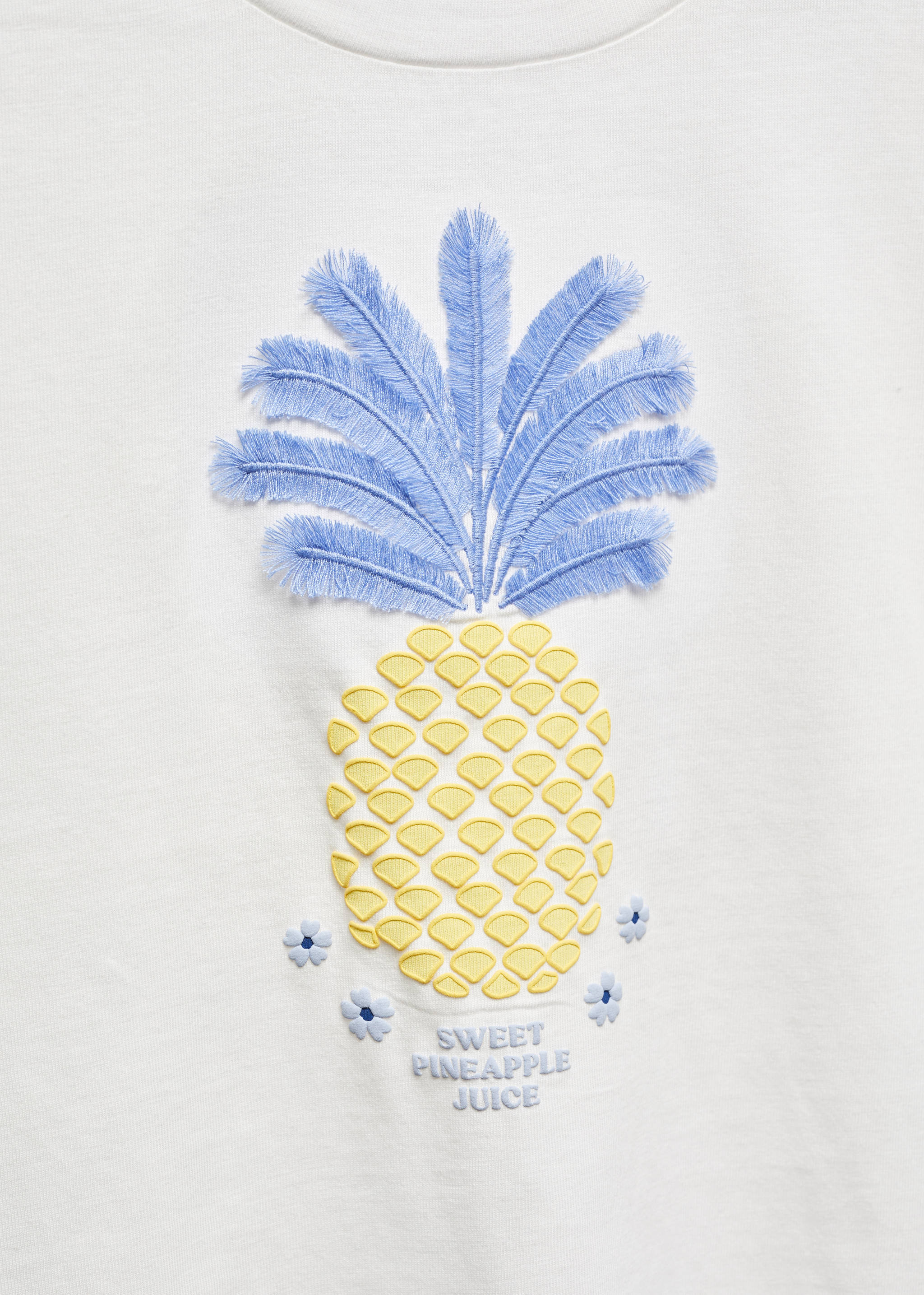 Katoenen T-shirt met ananas in reliëf - Detail van het artikel 8
