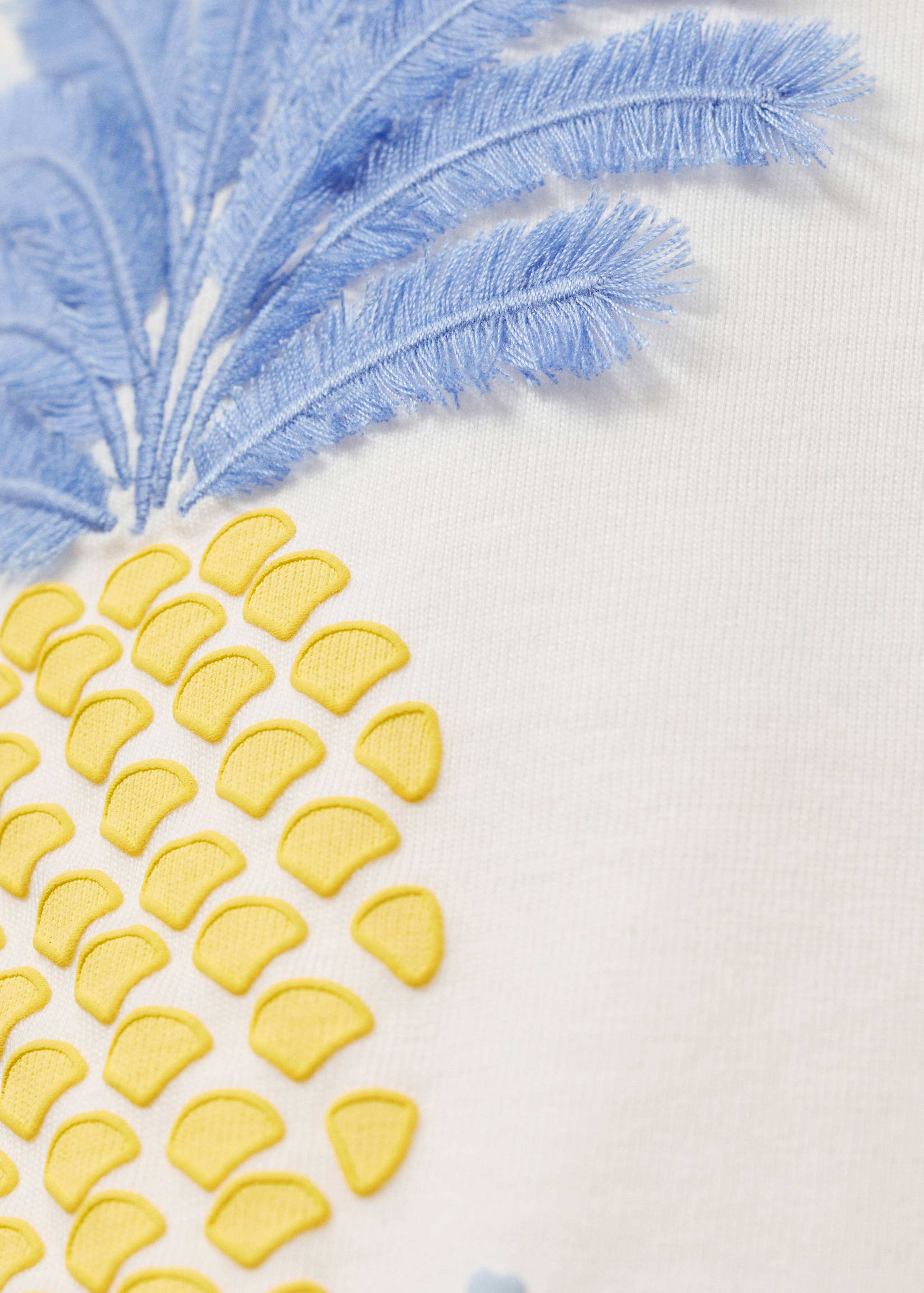 Katoenen T-shirt met ananas in reliëf - Detail van het artikel 0