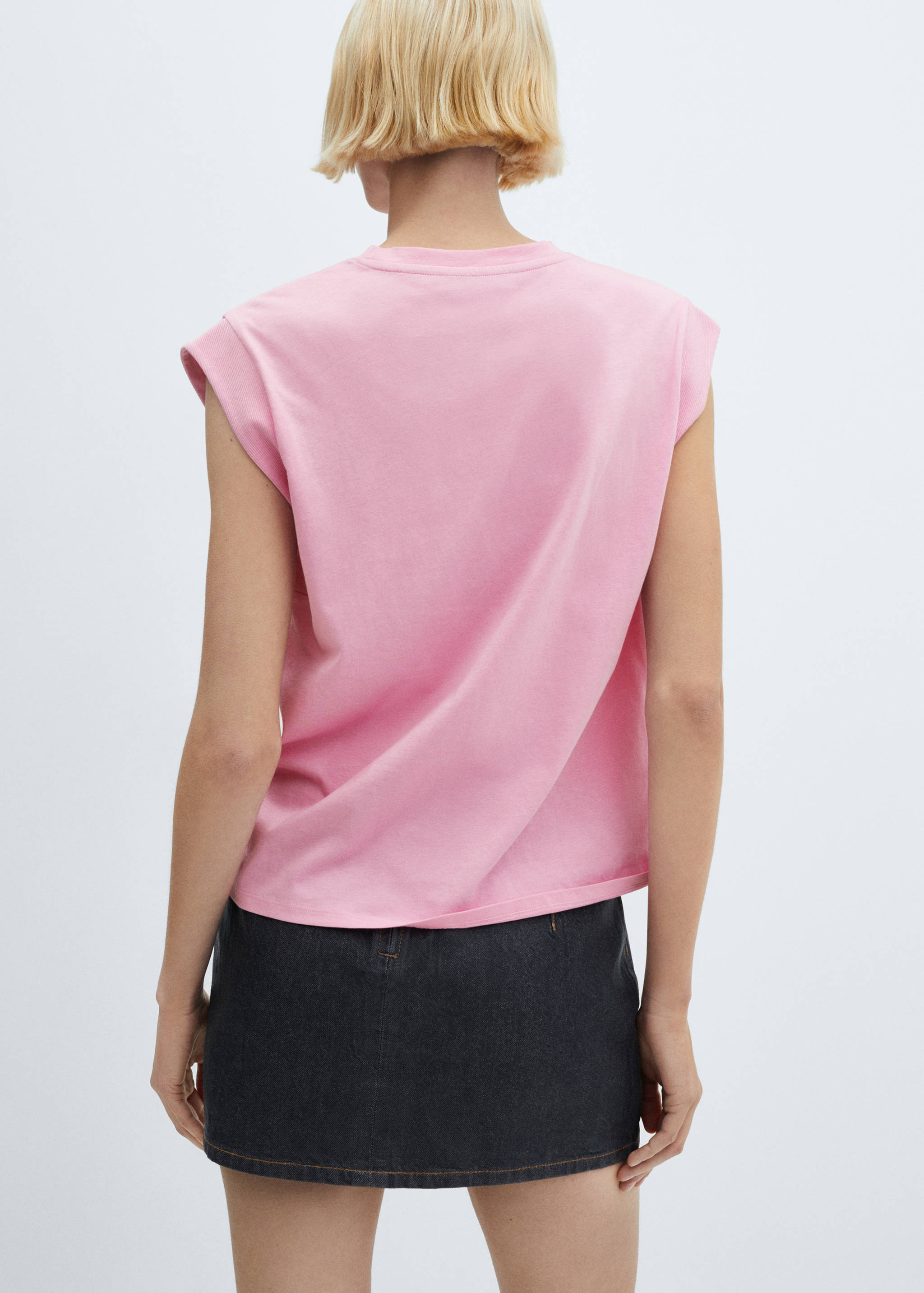 Rounded neck cotton t-shirt - Reverse of the article