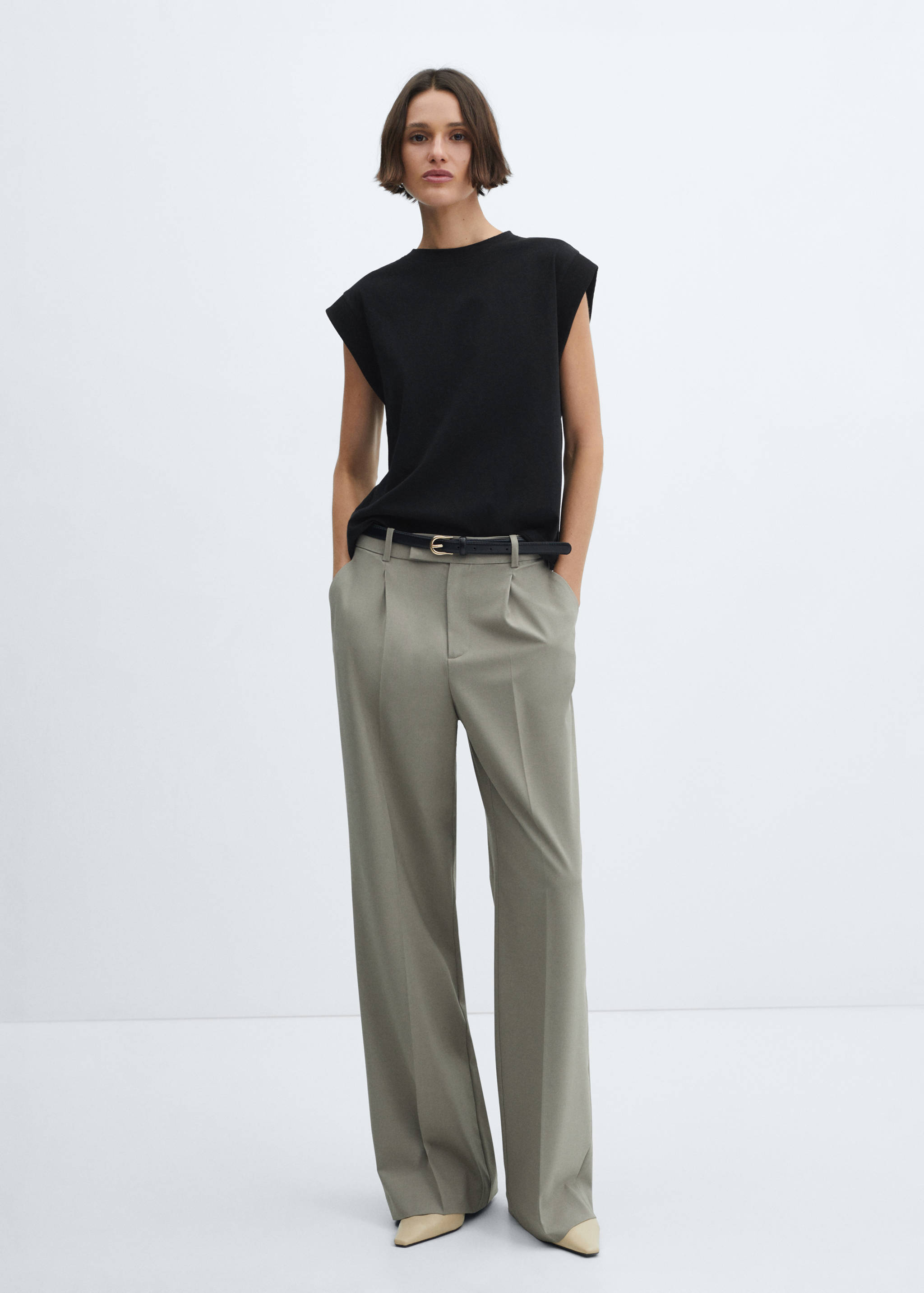 Rounded neck cotton t-shirt - General plane