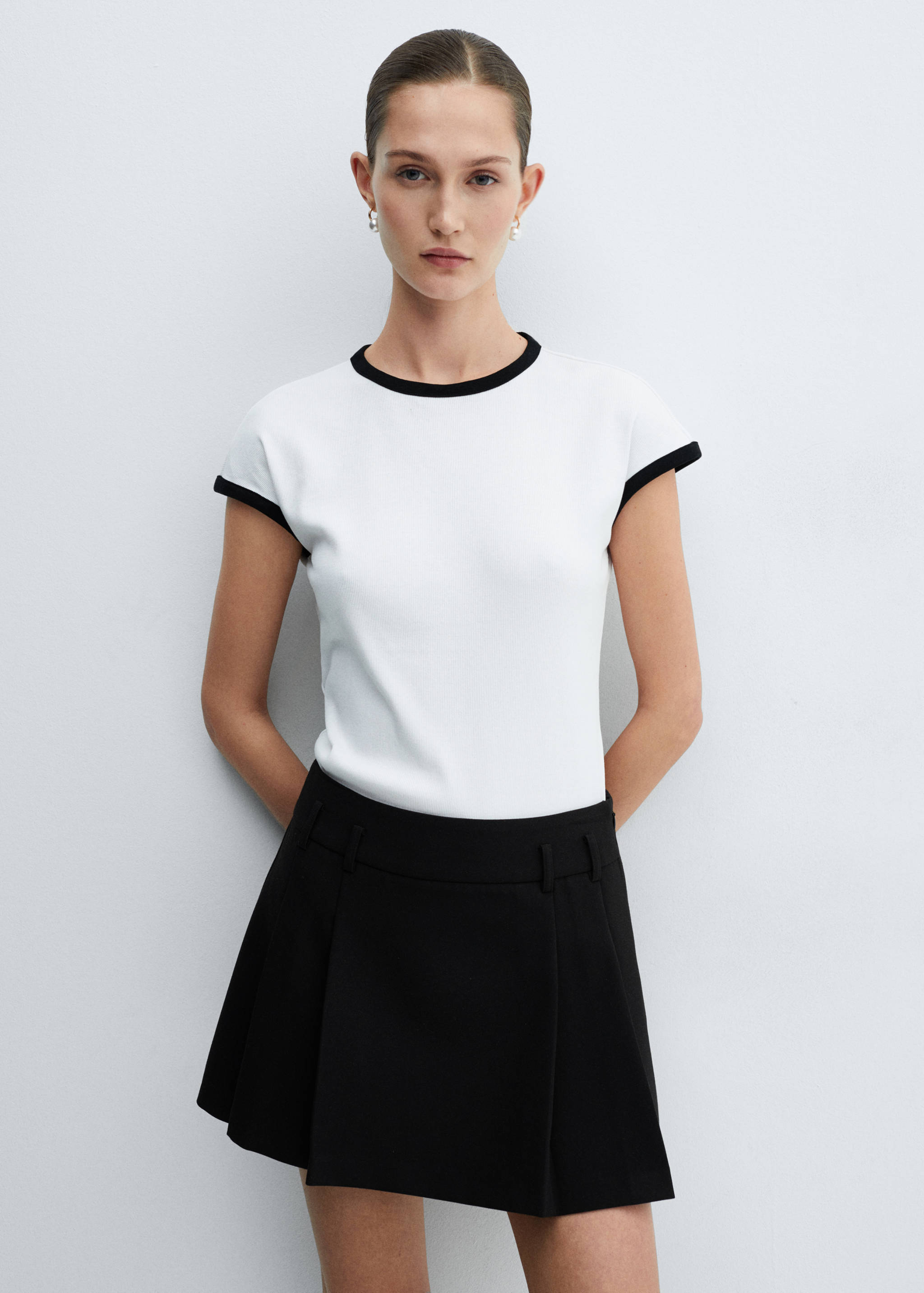 Contrast trim T-shirt - Medium plane