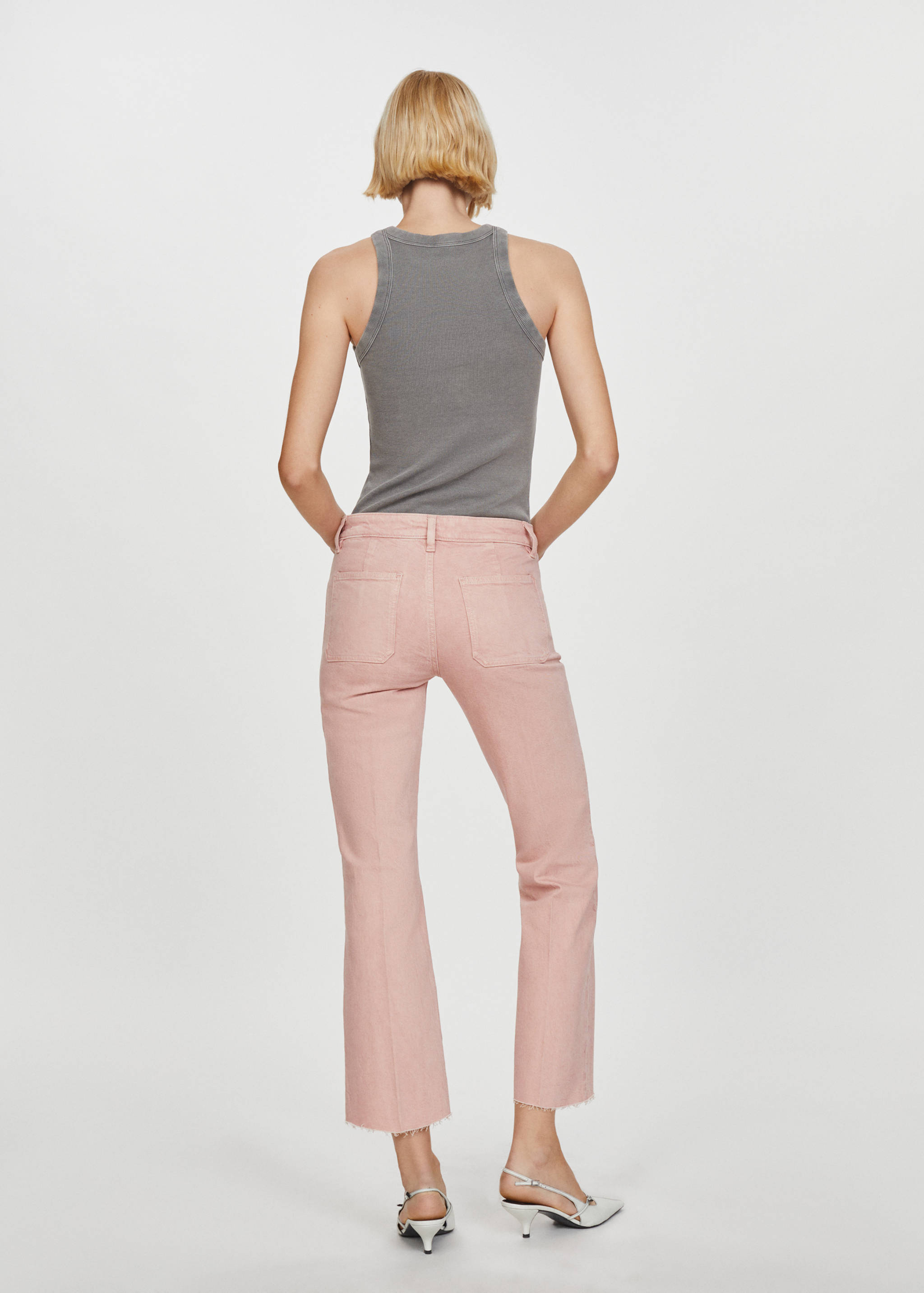 Flared cropped jeans with pockets - Reverse of the article
