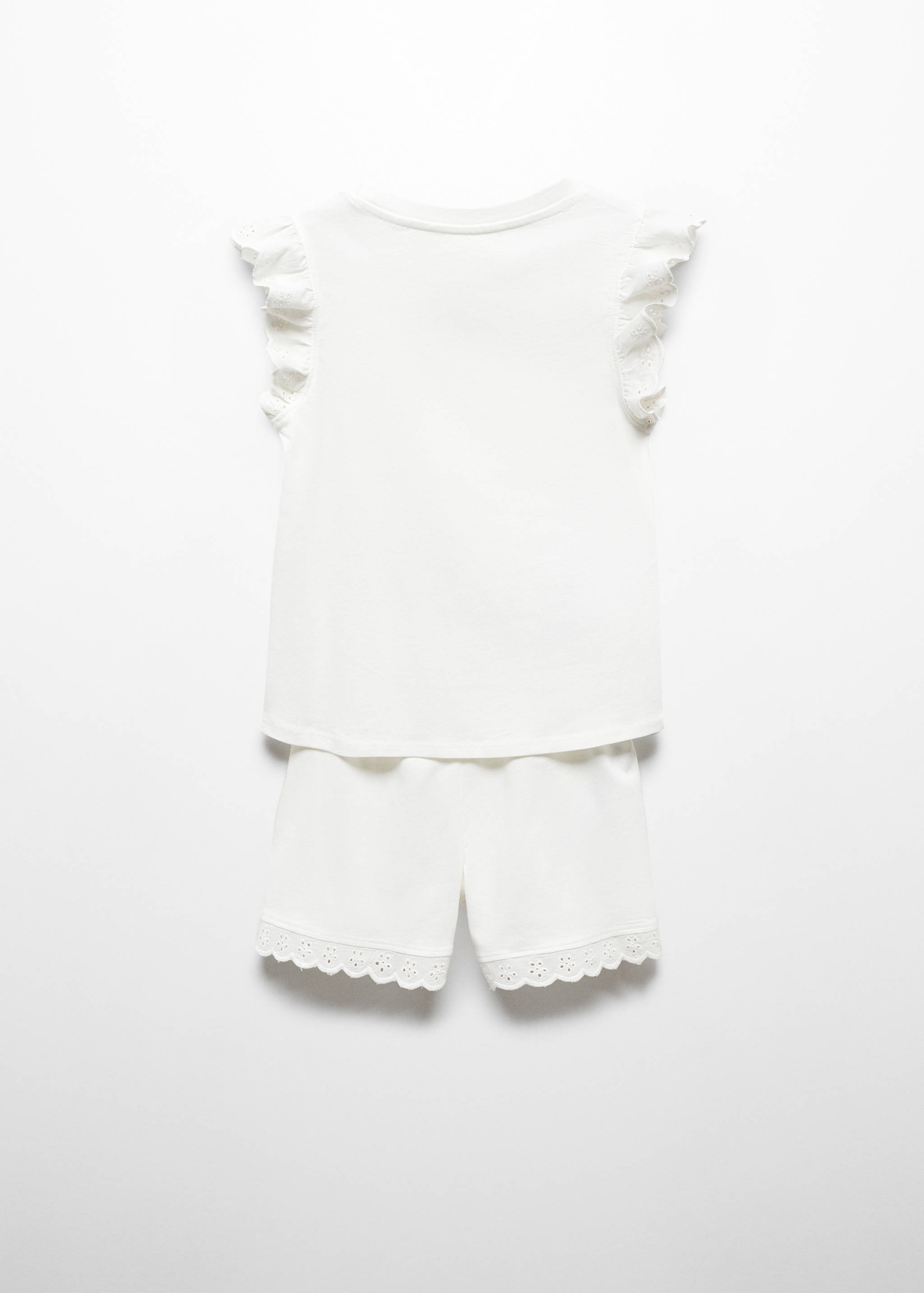 Ruffled cotton pyjamas - Reverse of the article