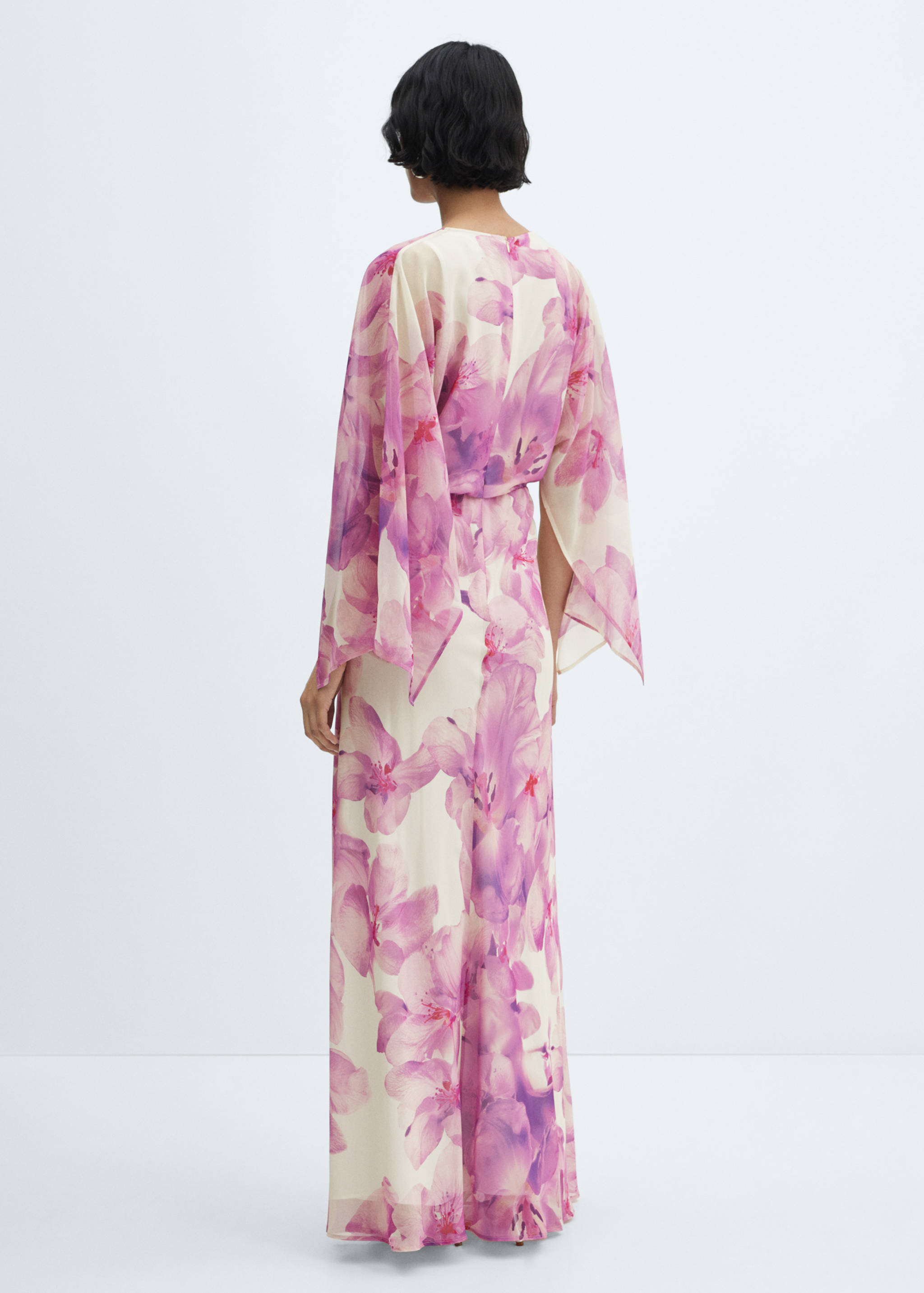 Floral wrap neckline dress - Reverse of the article