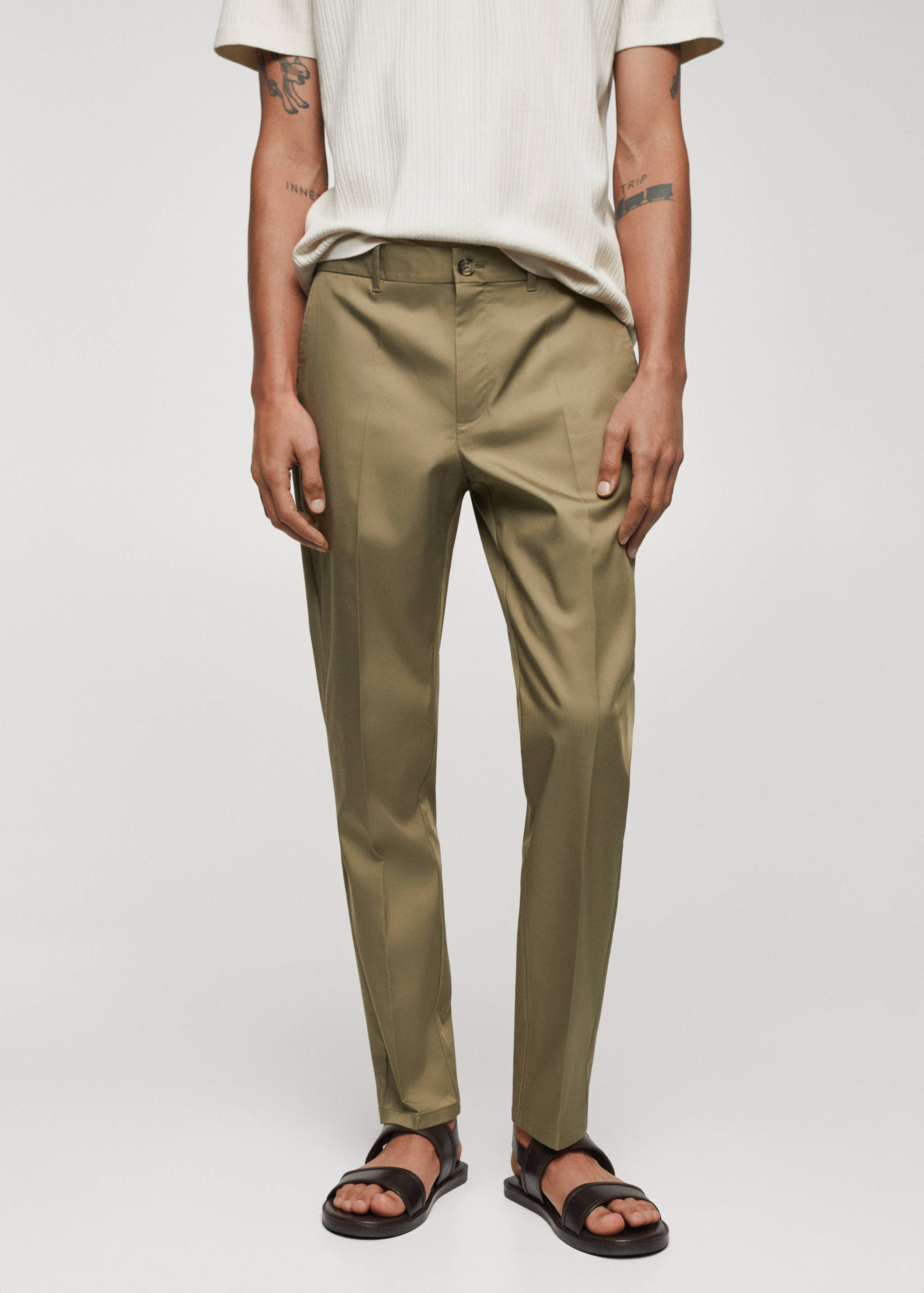 Pantalon slim-fit Lyocell - Plan moyen