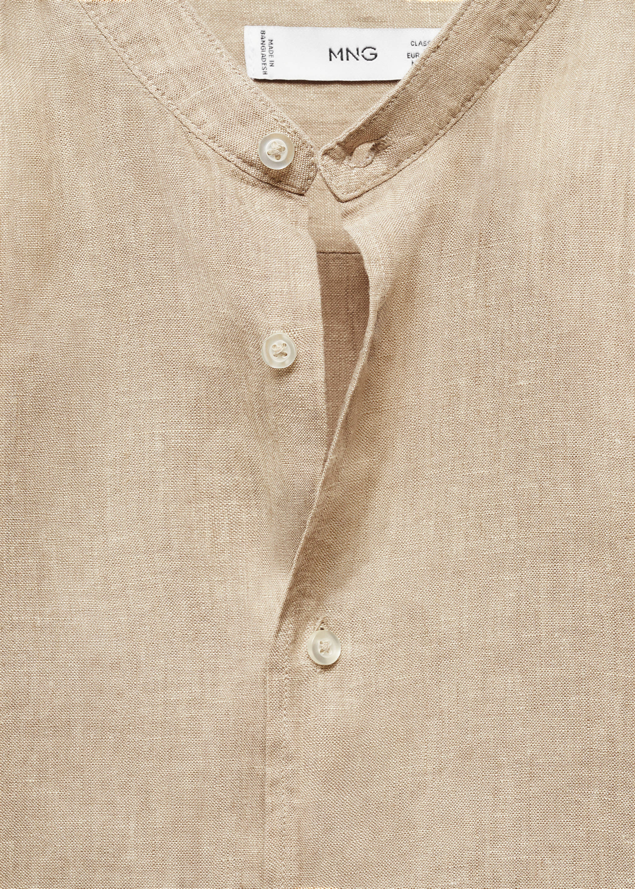 100% linen Mao collar shirt - Details of the article 8