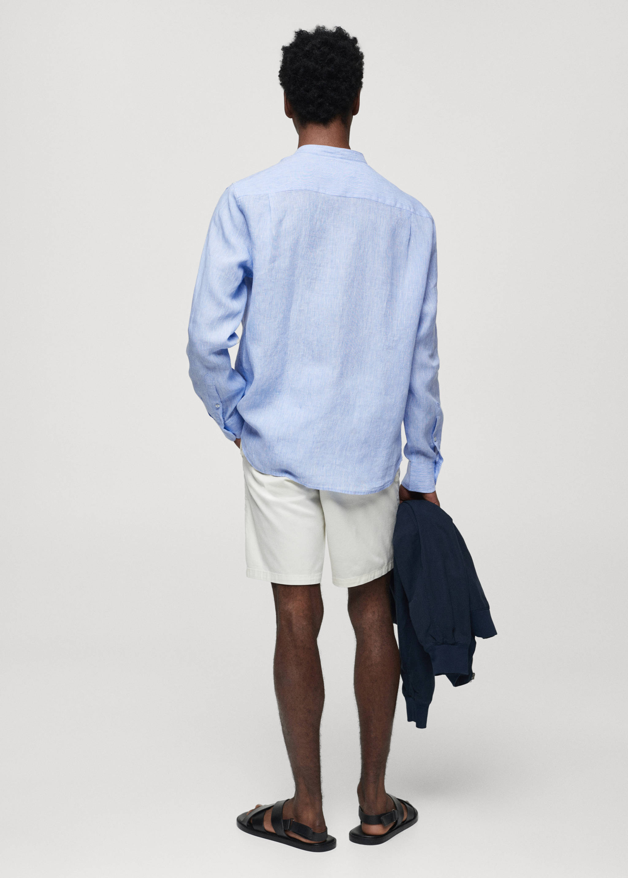 100% linen Mao collar shirt - Reverse of the article