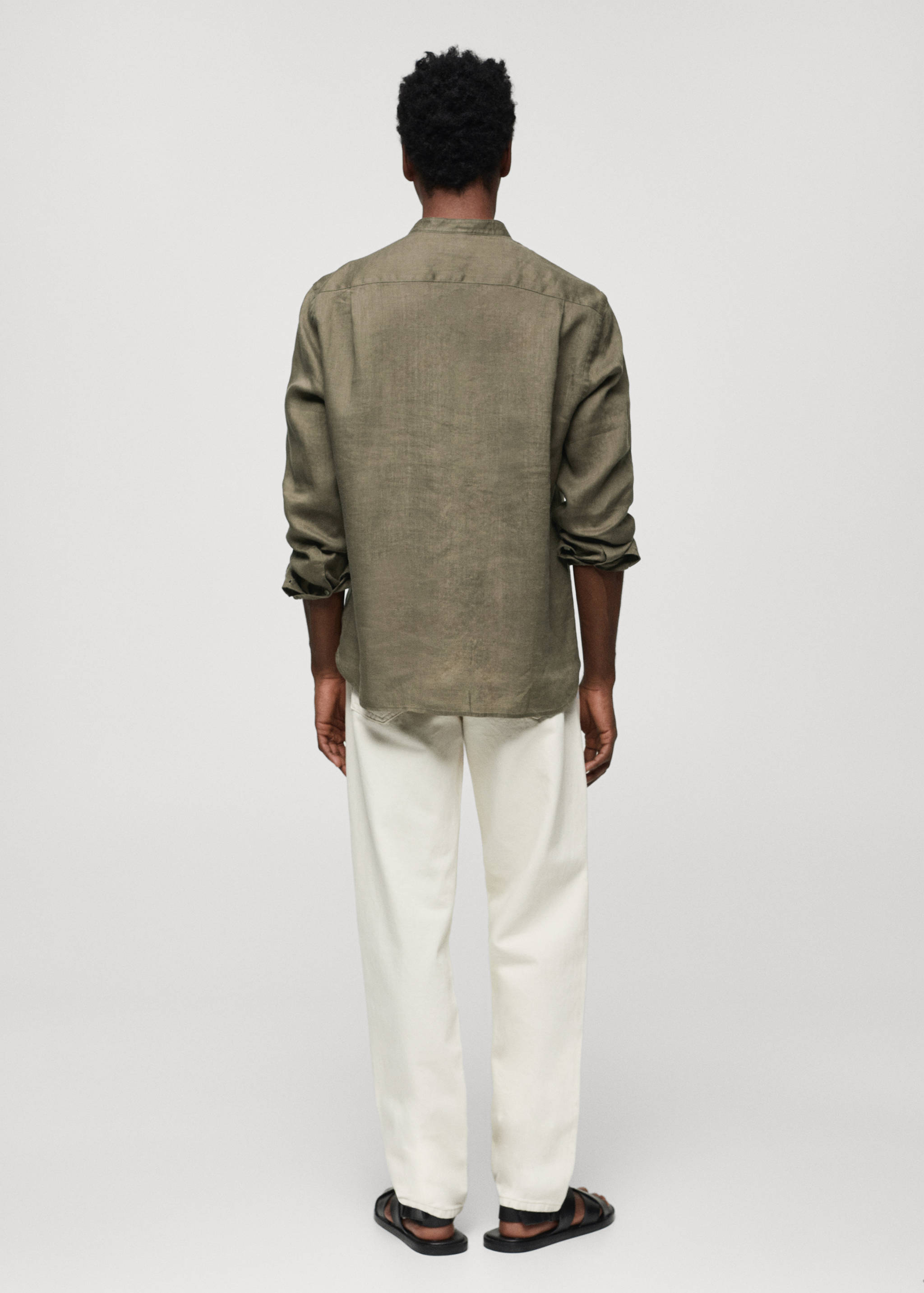 100% linen Mao collar shirt - Reverse of the article