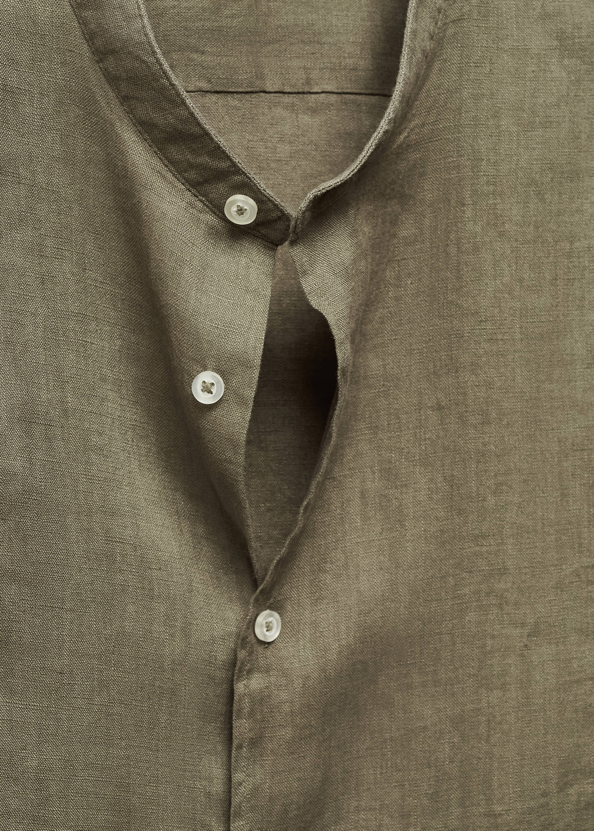 100% linen Mao collar shirt - Details of the article 8