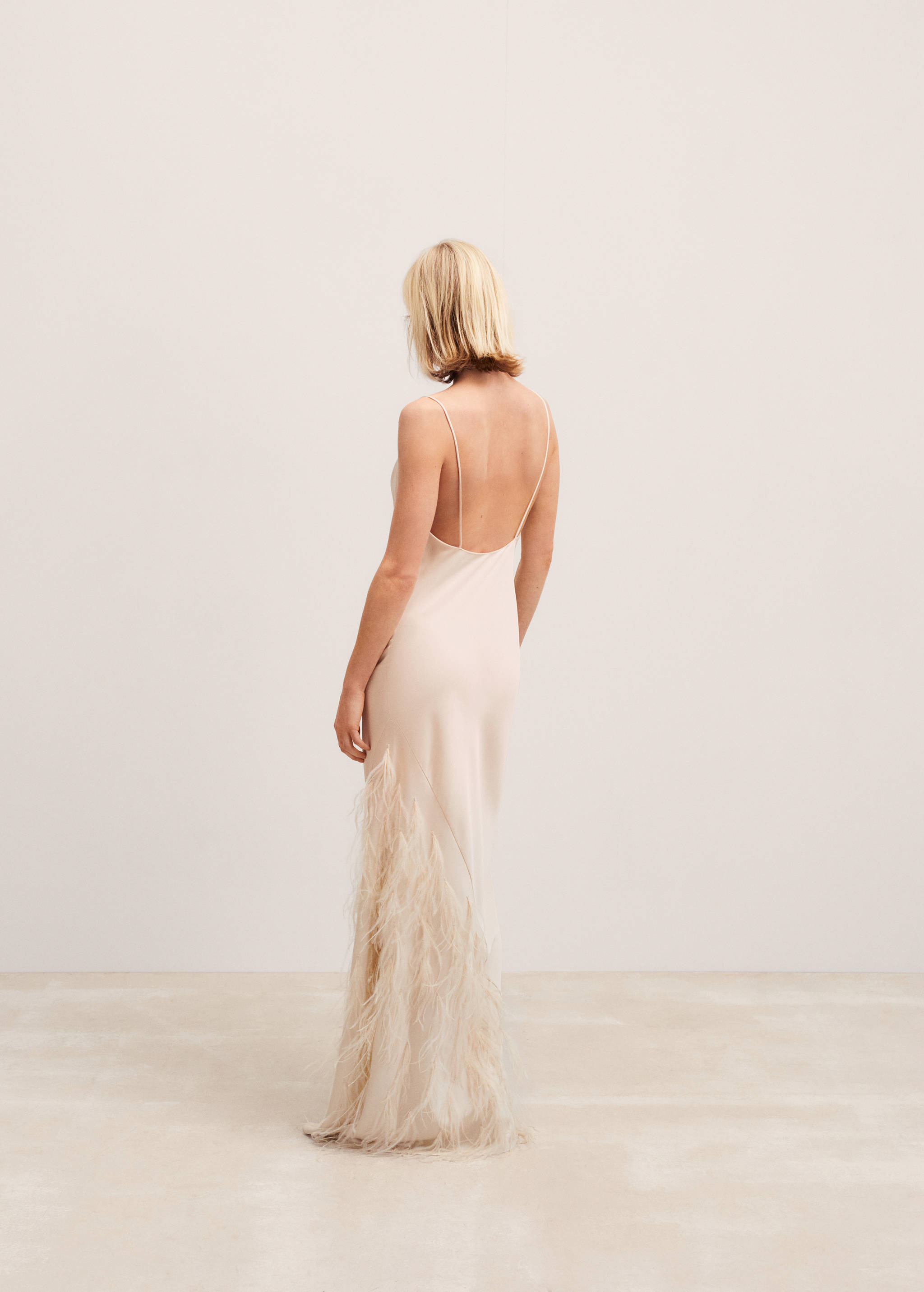 Slip dress with feather detail - Reverse of the article